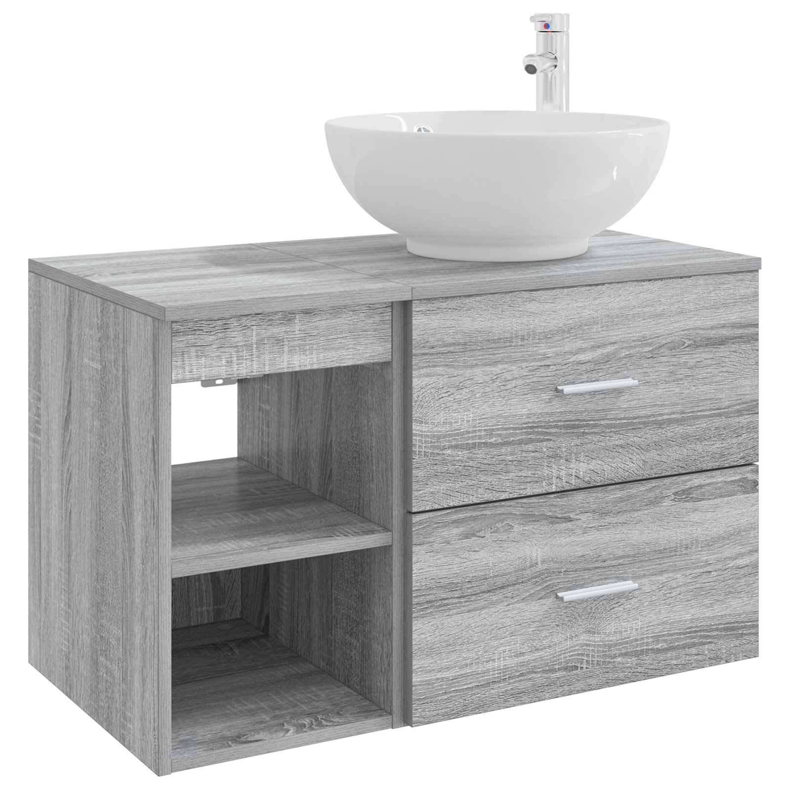 Set namještaja za kupaonicu 2 pcs Siva Sonoma Konstruirano drvo