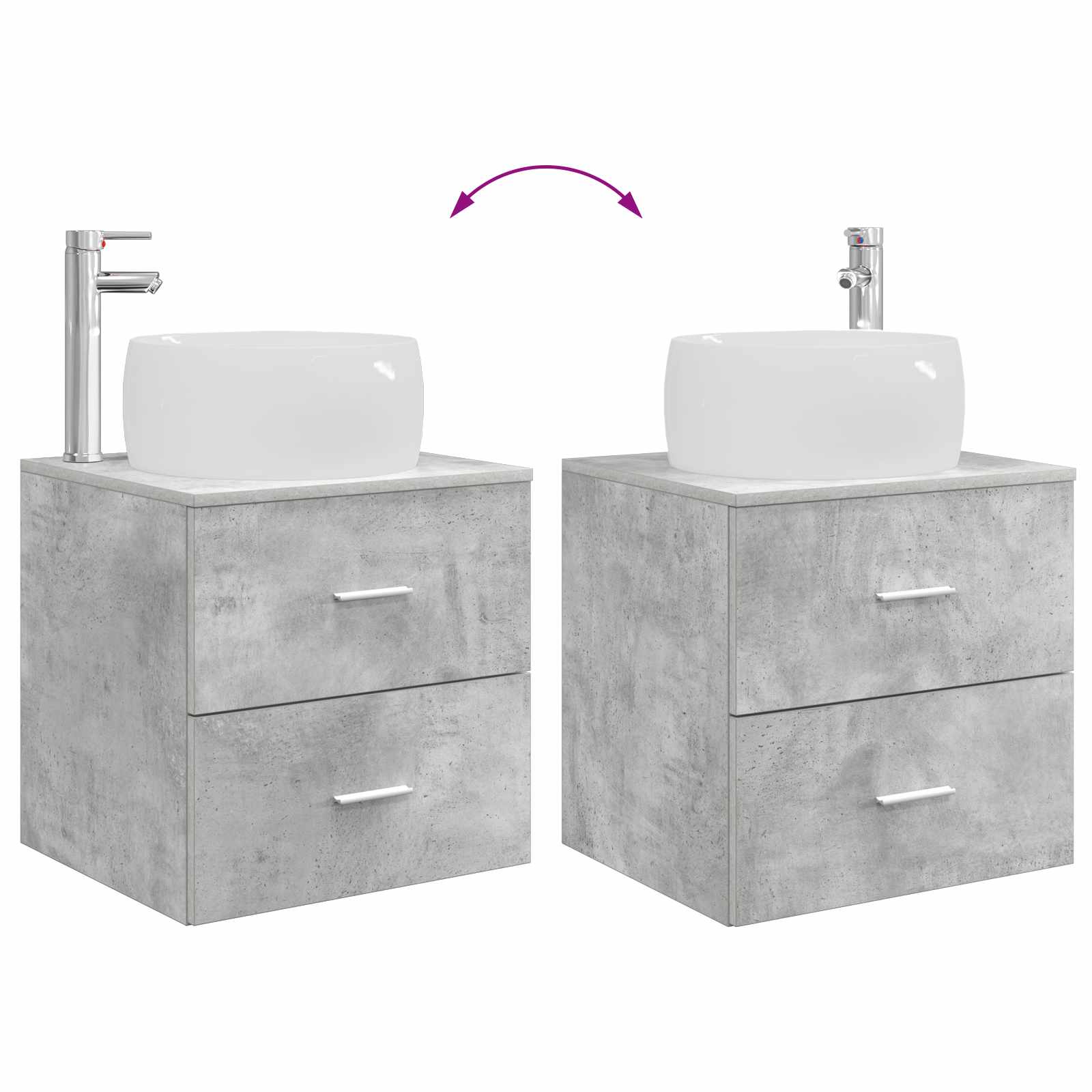 Set namještaja za kupaonicu 2 pcs Betonska siva