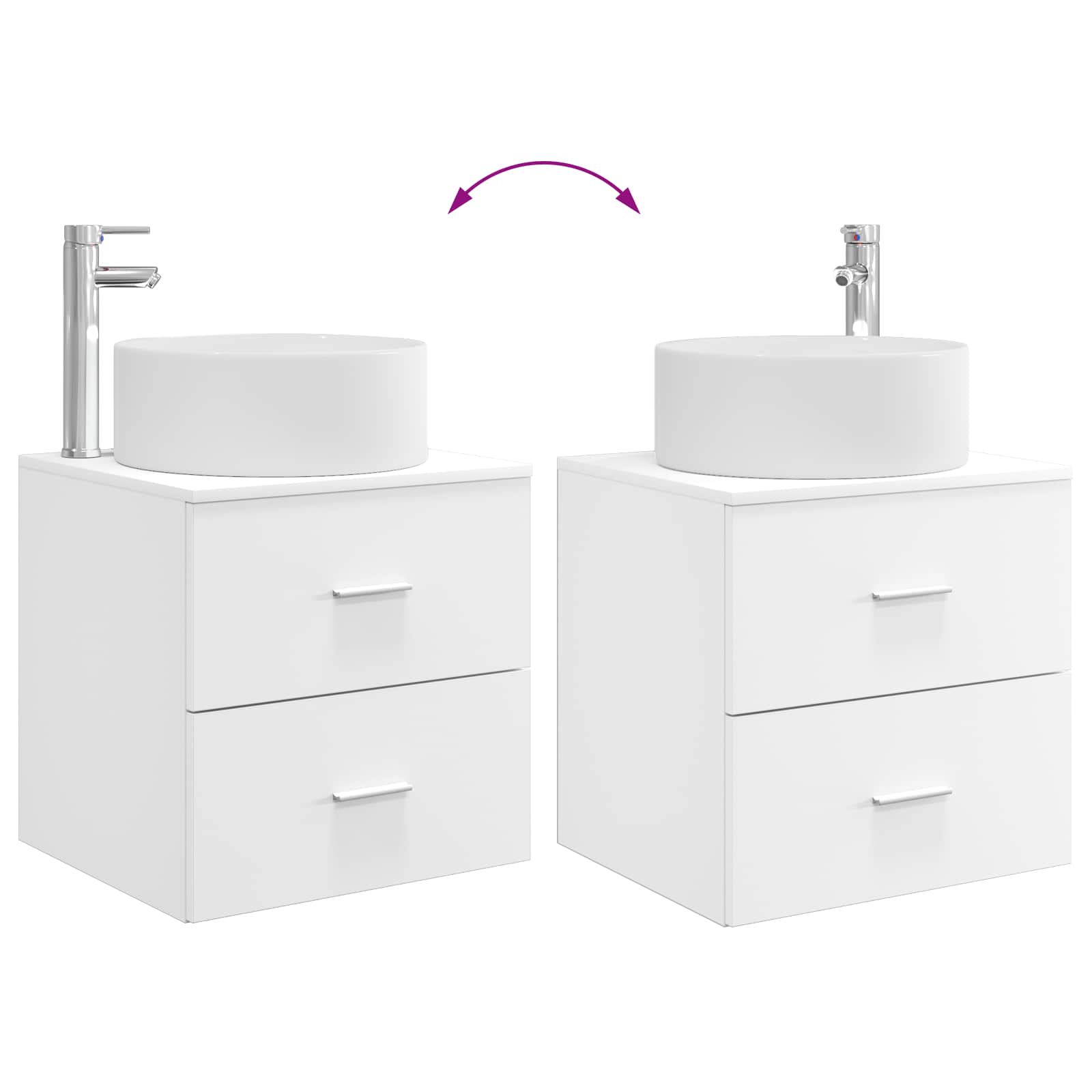 Set namještaja za kupaonicu 2 pcs Bijela Konstruirano drvo