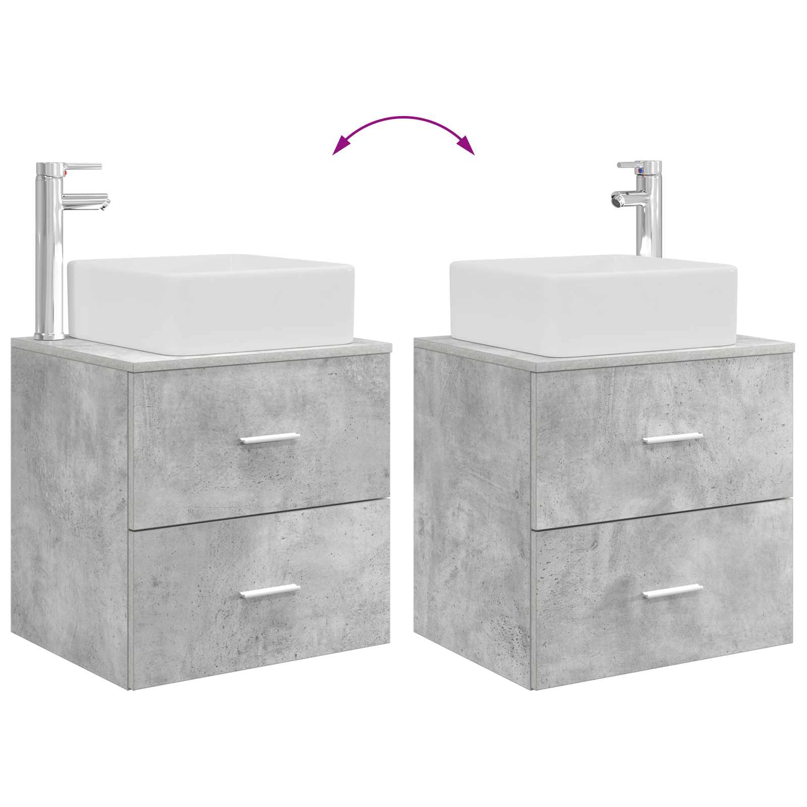 Set namještaja za kupaonicu 2 pcs Betonska siva