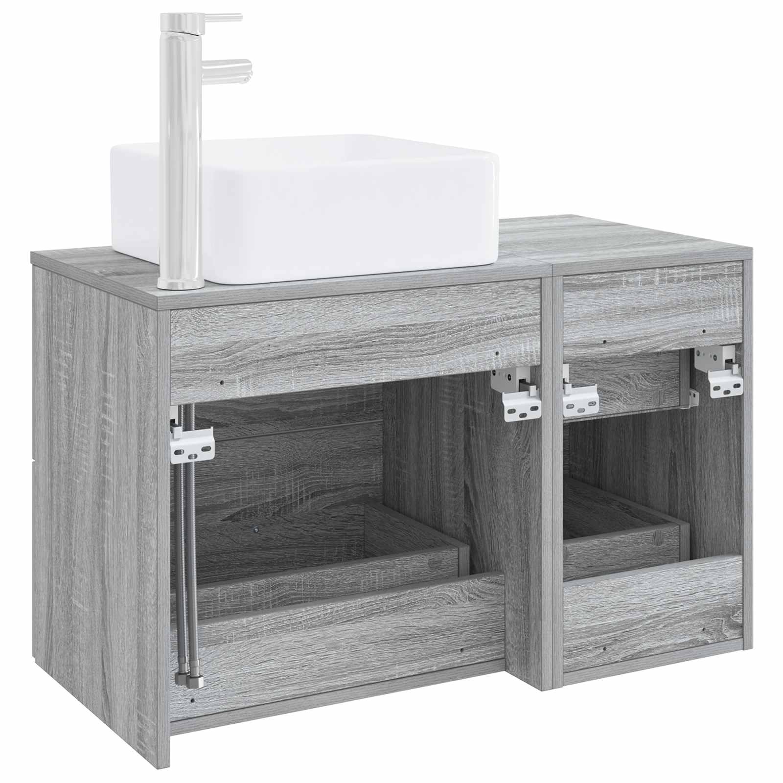 Set namještaja za kupaonicu 2 pcs Siva Sonoma Konstruirano drvo