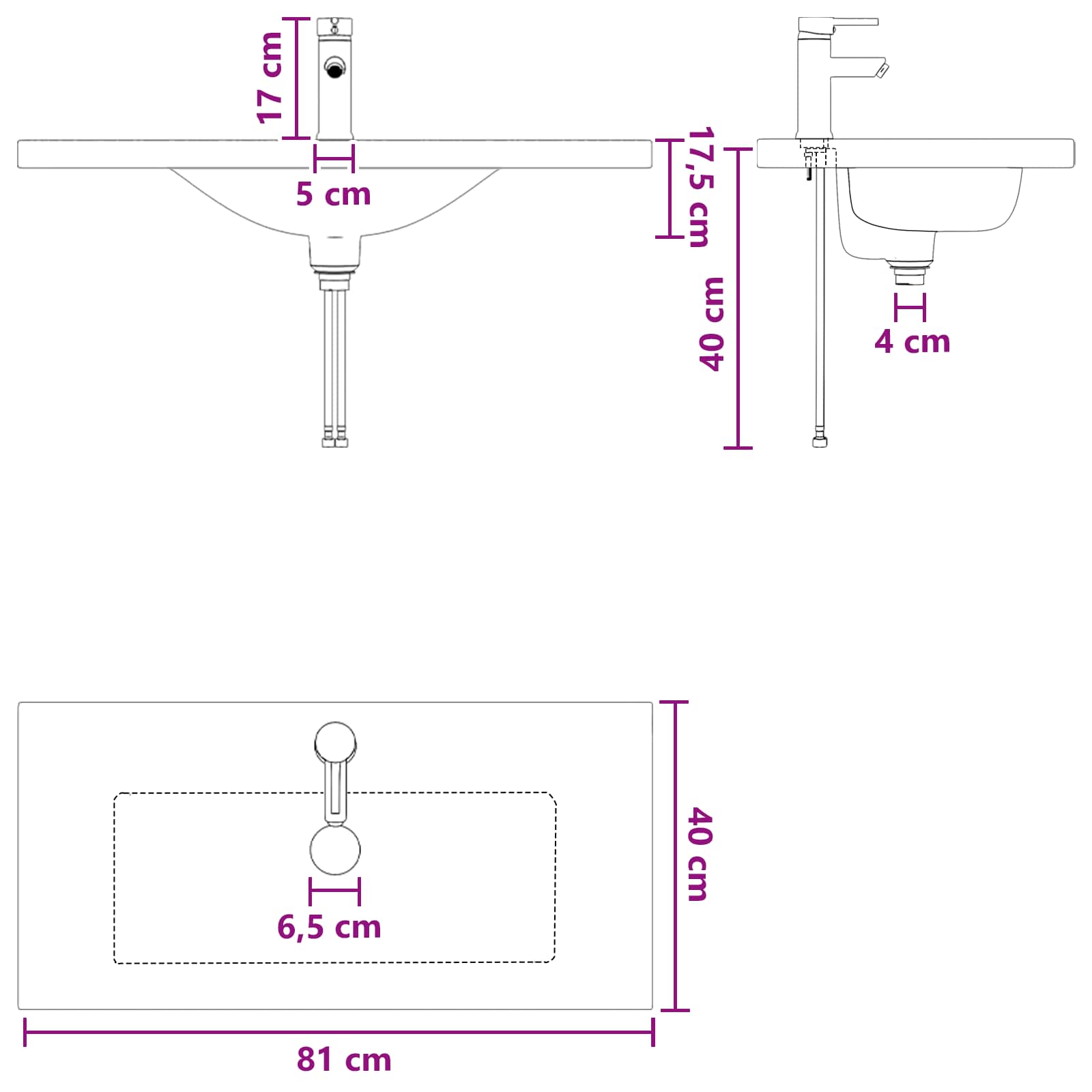 Set namještaja za kupaonicu Betonska siva 81 x 40 x 84,5 cm