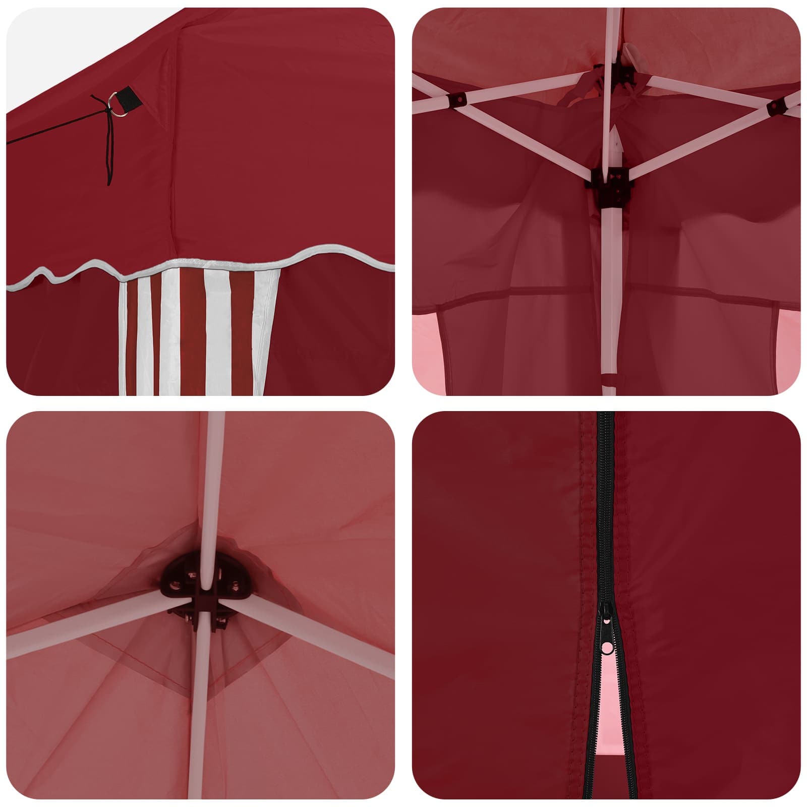 Rastezljivi šator za zabave 288 x 288 x 245 cm Tamno crvena