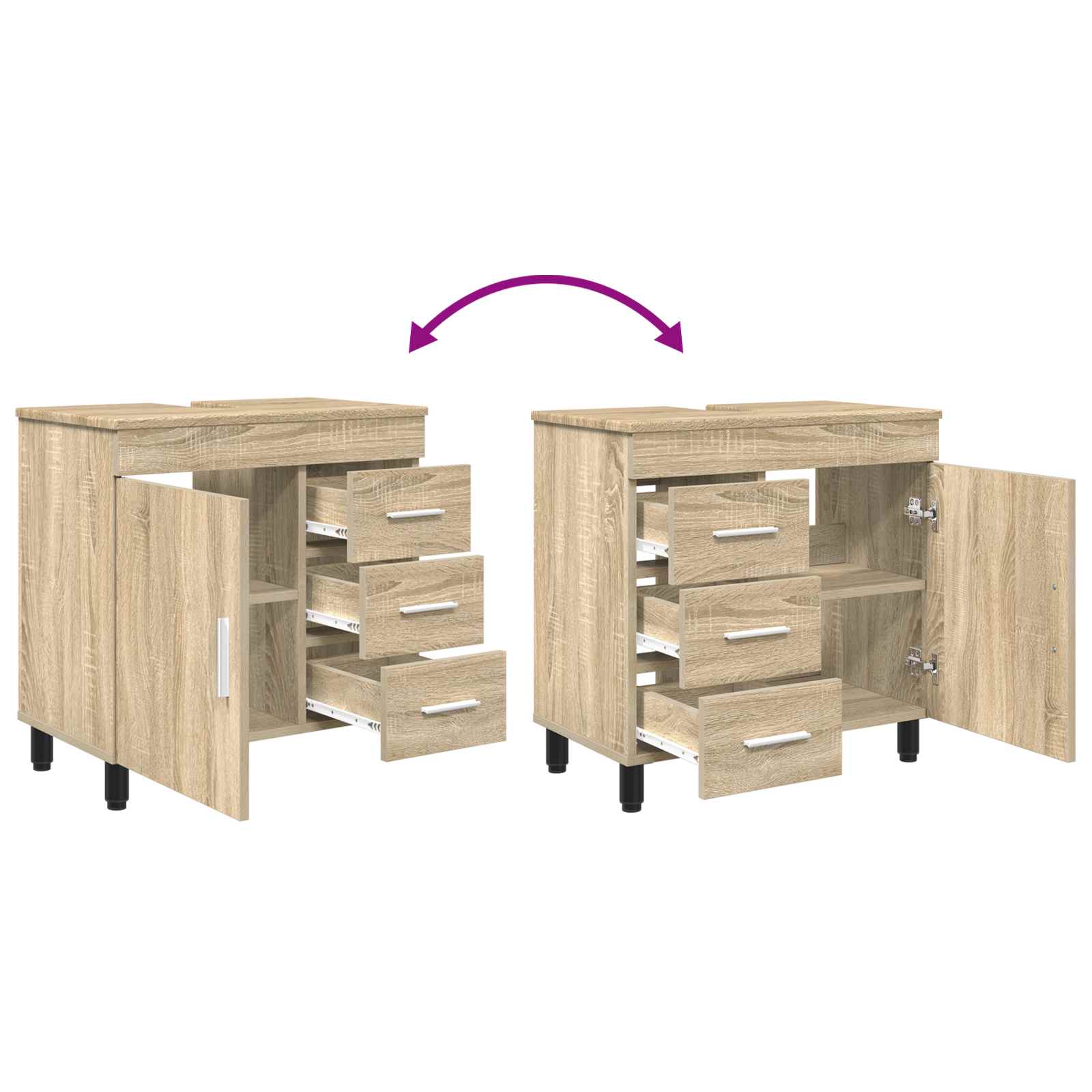 Toaletna jedinica Hrast sonoma 60 x 35 x 60 cm