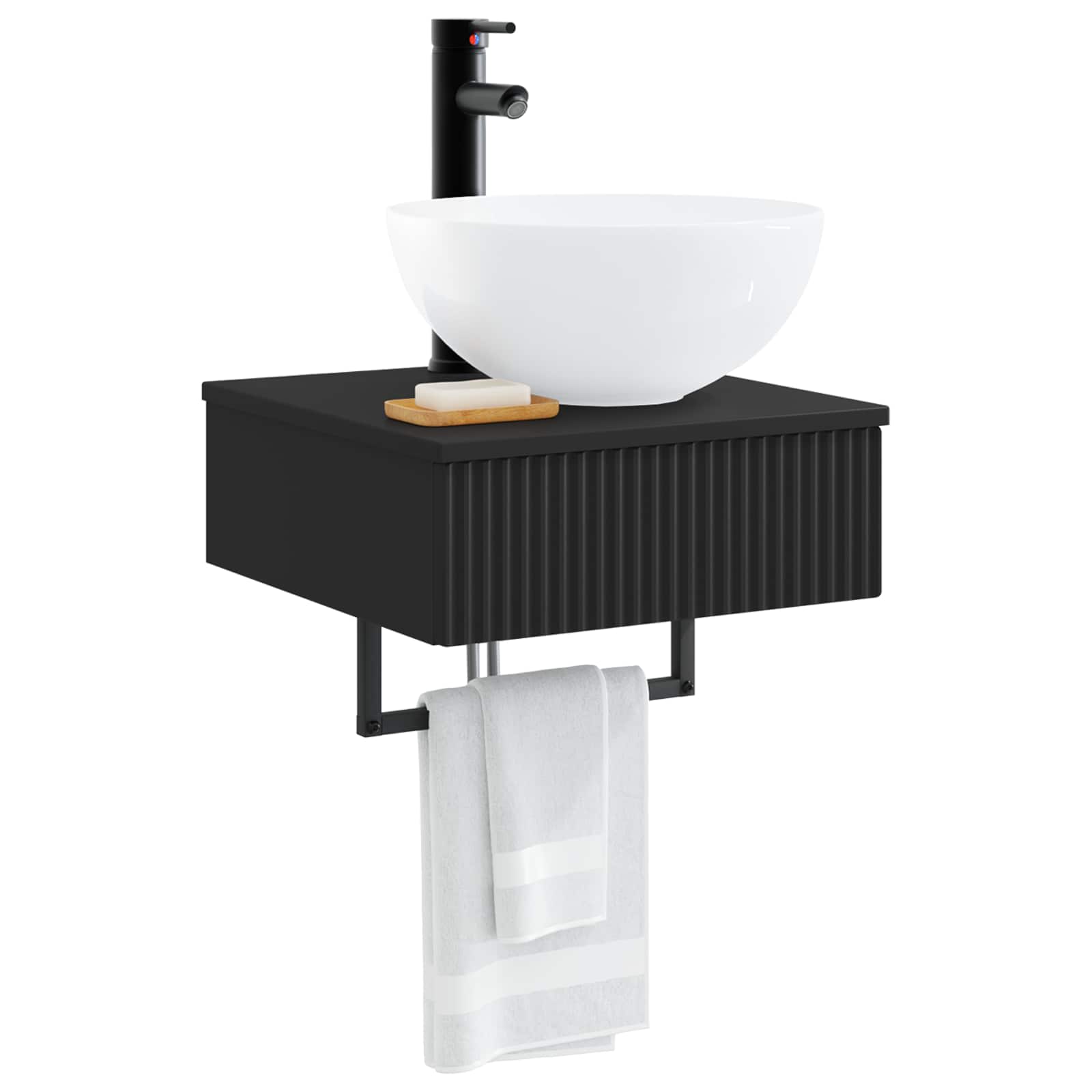 Zidni sudoper Crna 40 x 41 x 40,5 cm Konstruirano drvo