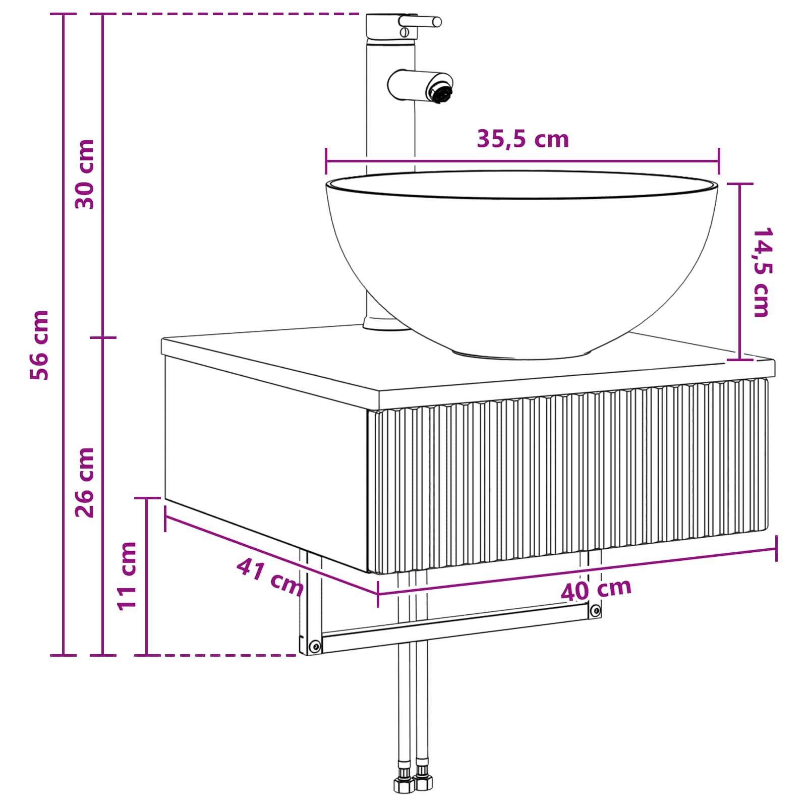 Zidni sudoper Hrast sonoma 40 x 41 x 40,5 cm Konstruirano drvo