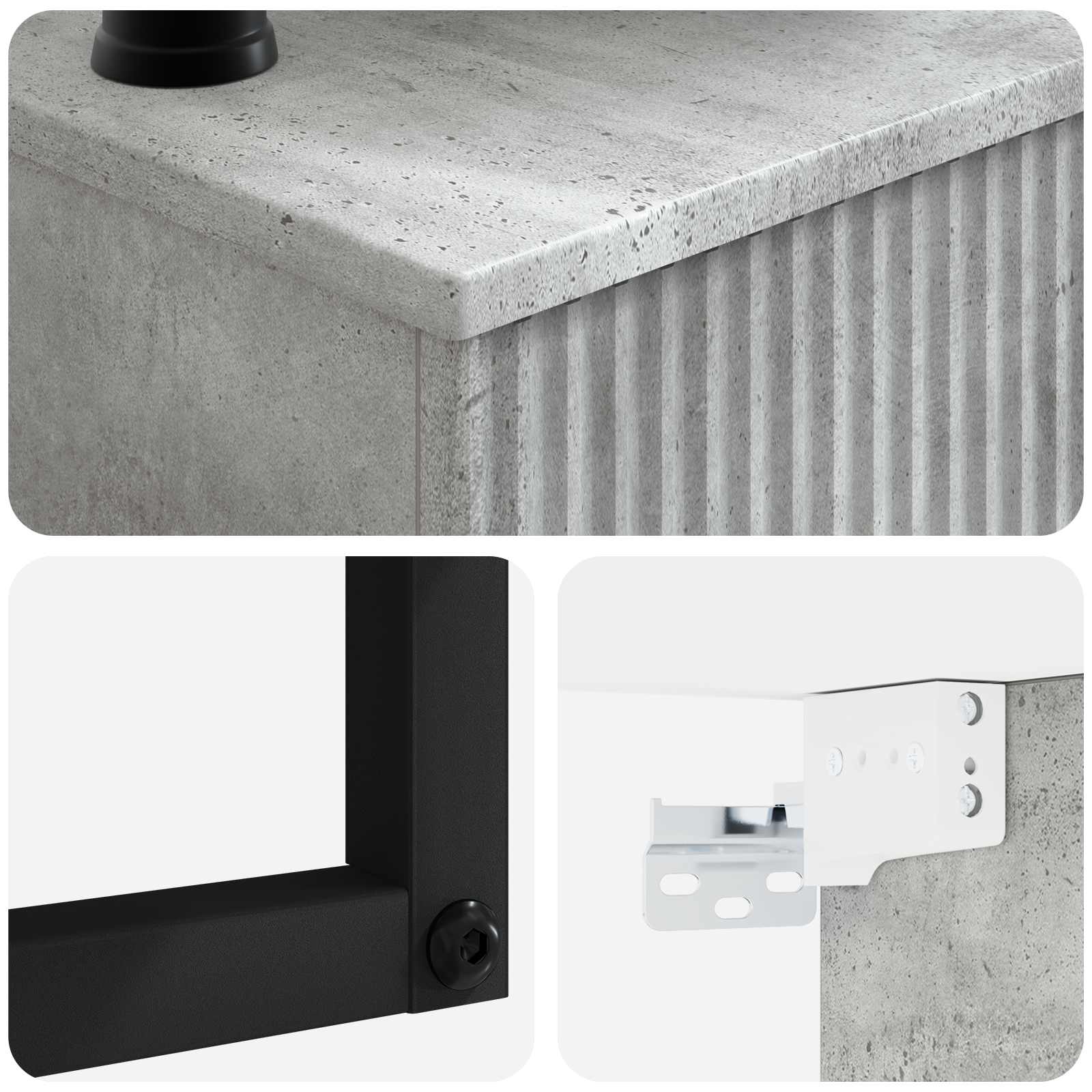 Zidni sudoper Betonska siva 40 x 41 x 40,5 cm Konstruirano drvo