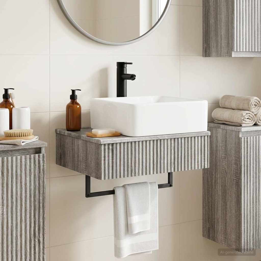 Zidni sudoper Siva Sonoma 50 x 41 x 39 cm Konstruirano drvo