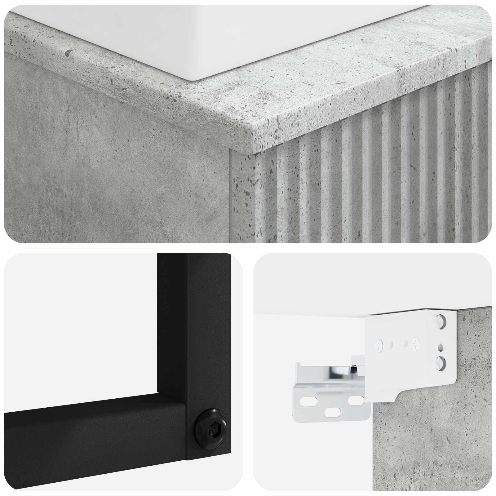 Zidni sudoper Betonska siva 40 x 41 x 39 cm Konstruirano drvo