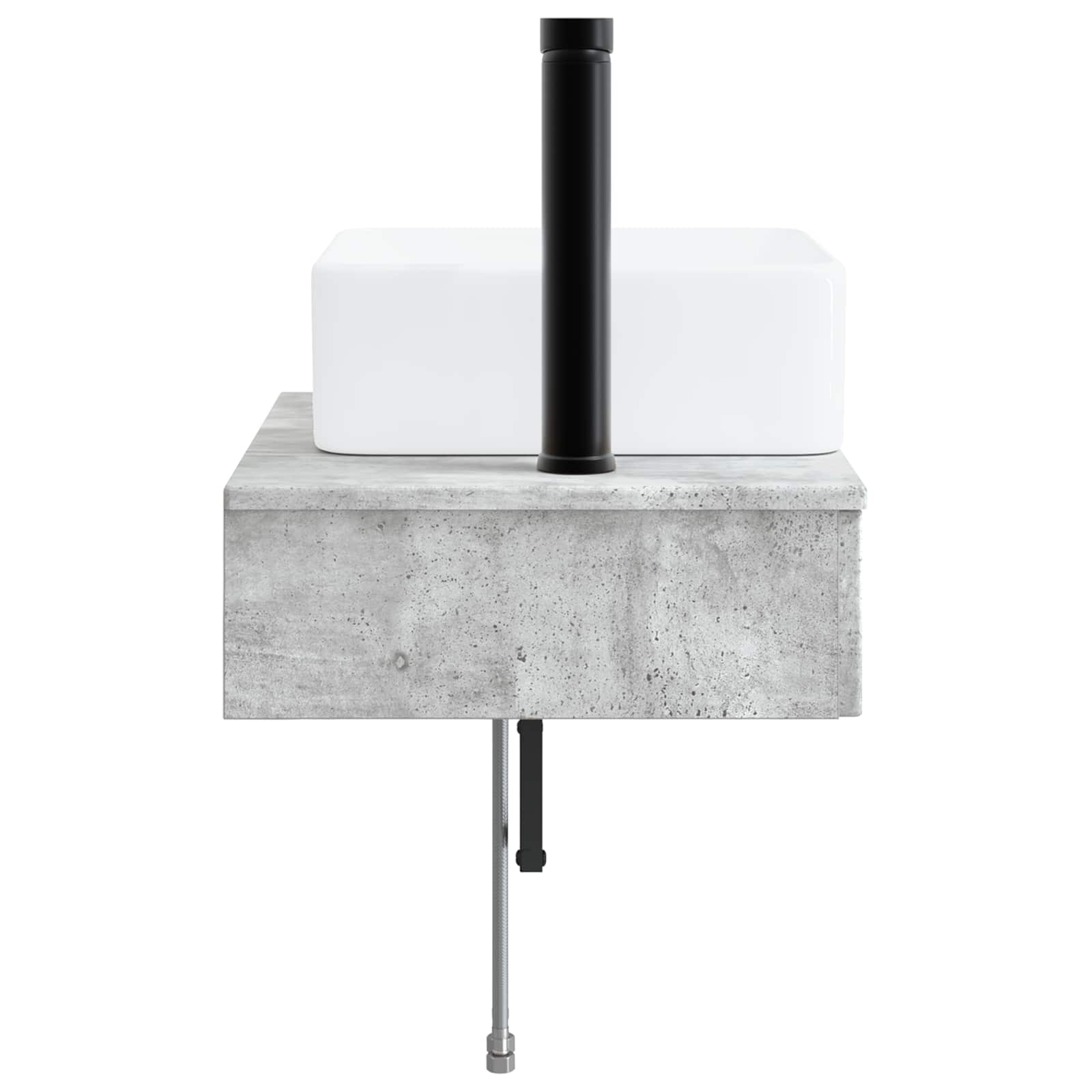 Zidni sudoper Betonska siva 53 x 35 x 39 cm Konstruirano drvo