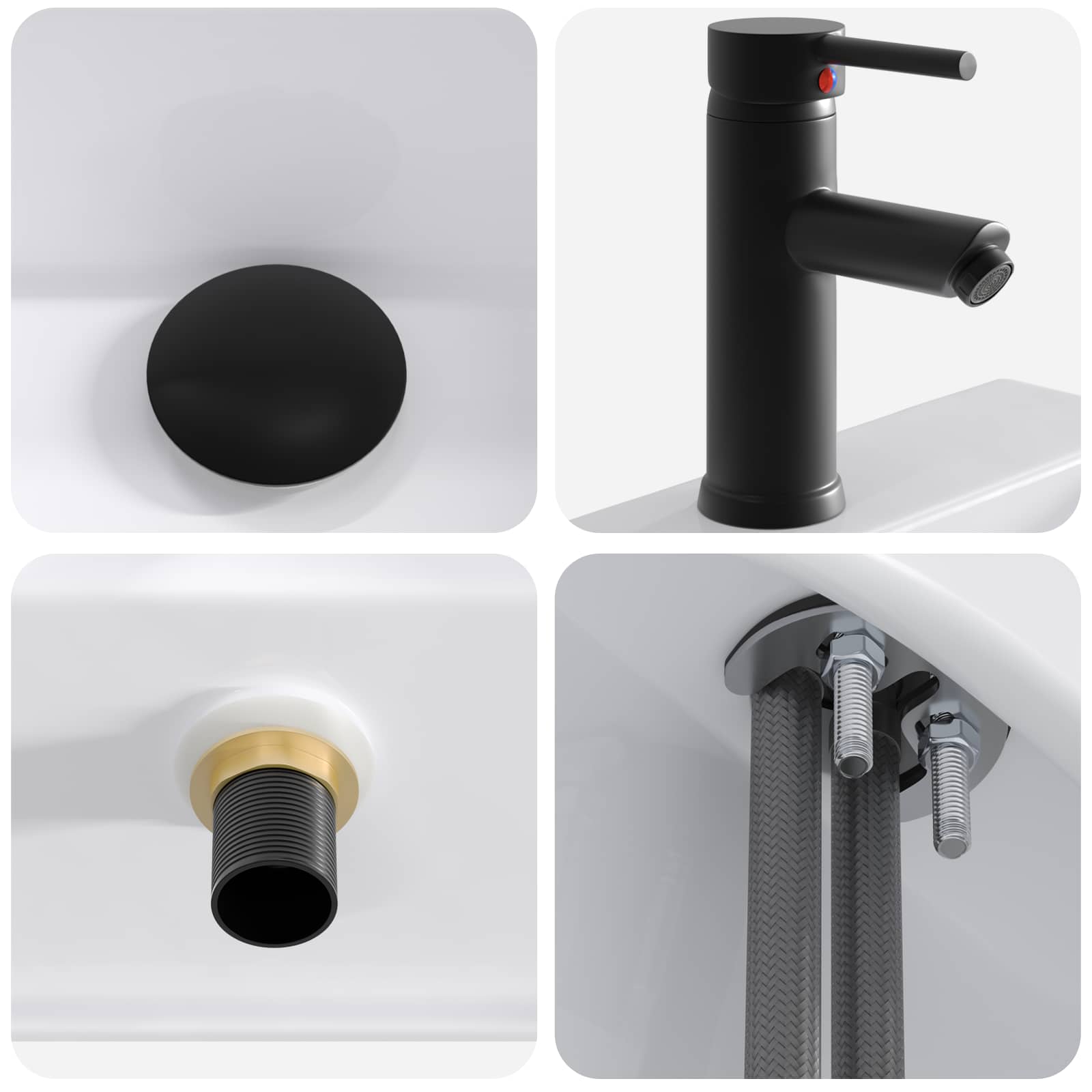 Umivaonik za kupaonicu Mat Crna 39 x 30,5 x 12,5 cm Metal