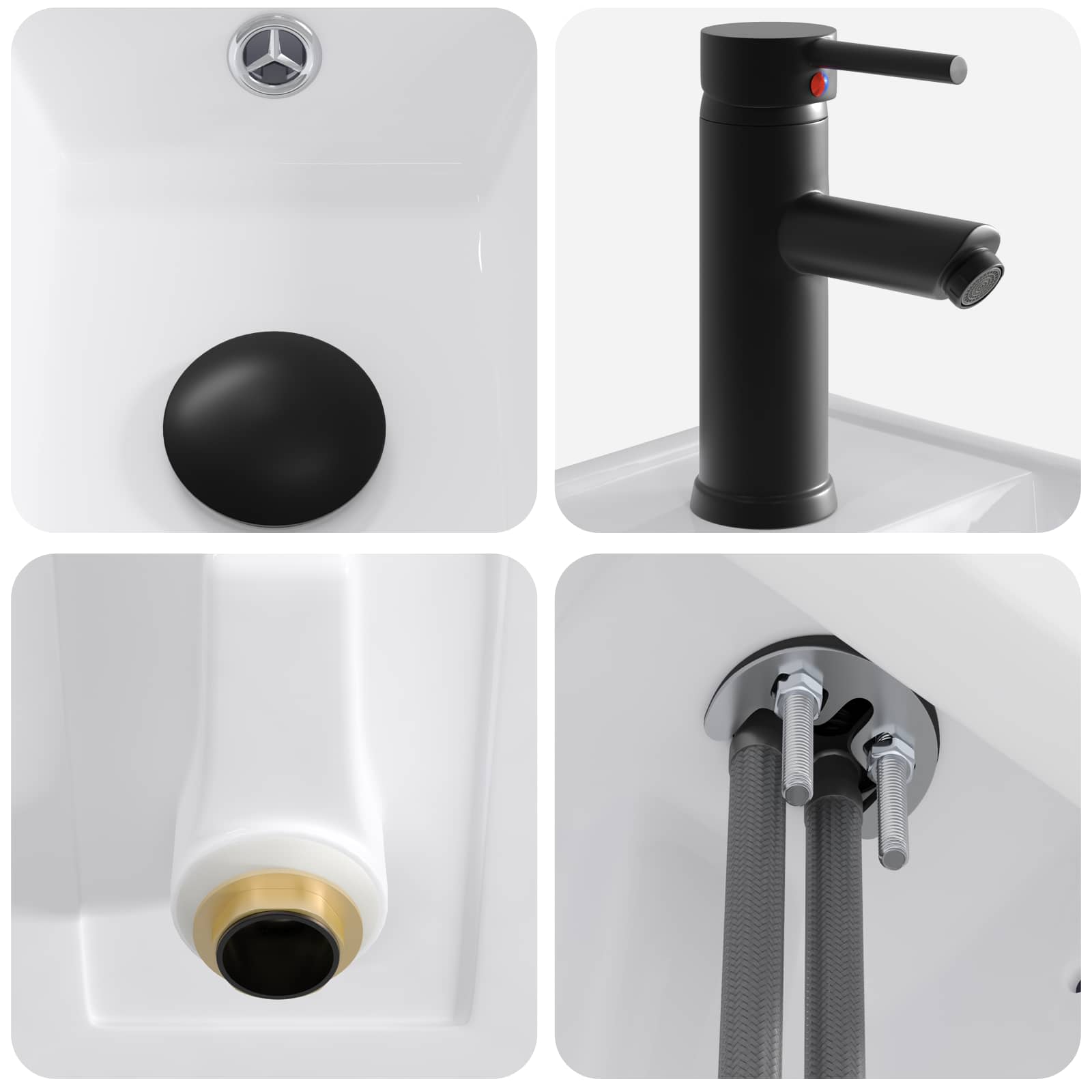Umivaonik za kupaonicu Mat Crna 40,5 x 22,5 x 11,5 cm Metal