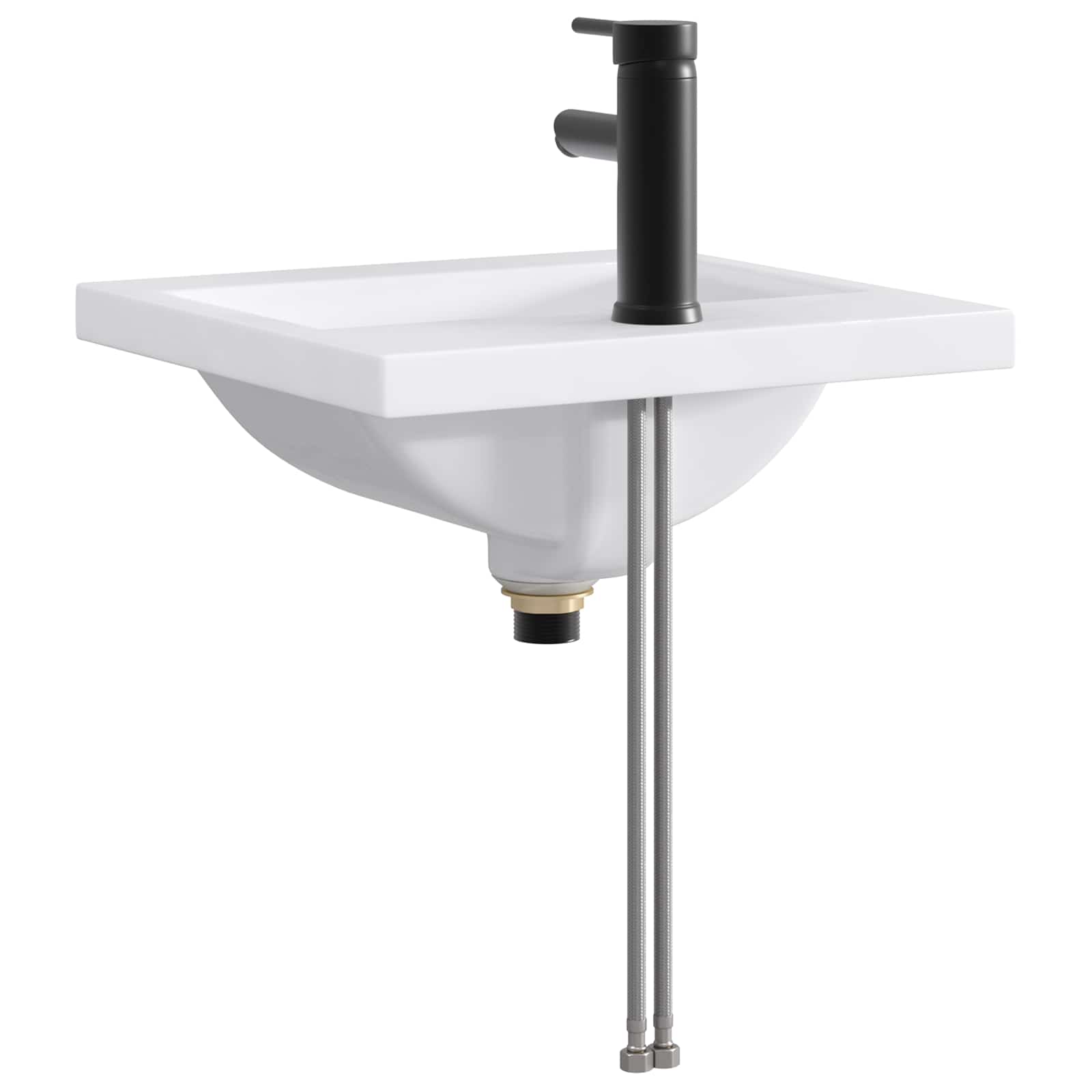 Umivaonik za kupaonicu Mat Crna 42 x 40 x 16,5 cm Metal