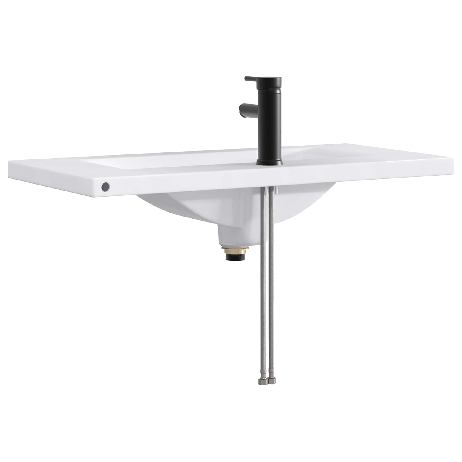 Umivaonik za kupaonicu Mat Crna 81 x 40 x 17,5 cm Metal