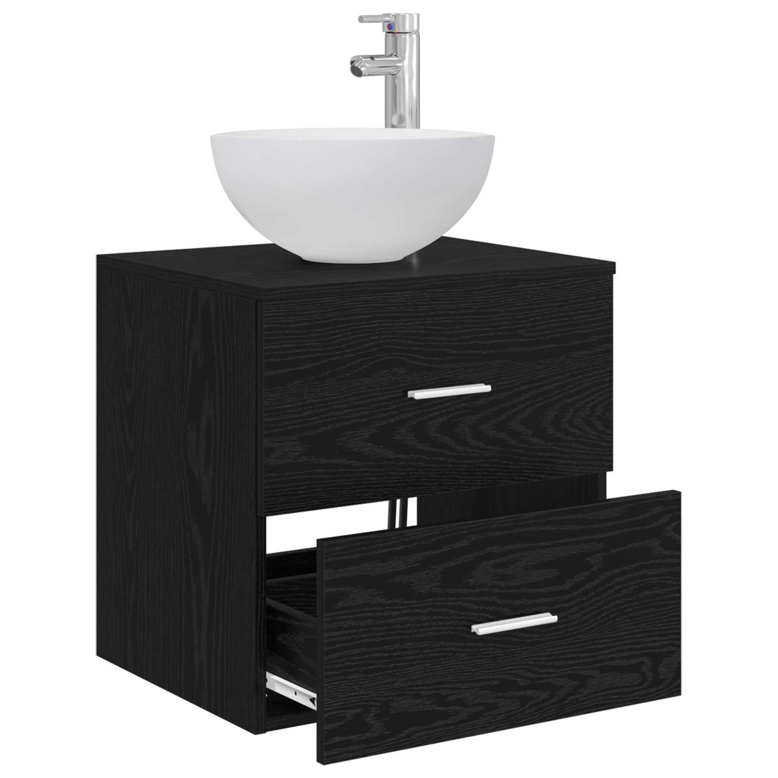 Umivaonik s montiranjem na zid Crni hrast 49,5 x 35 x 63 cm