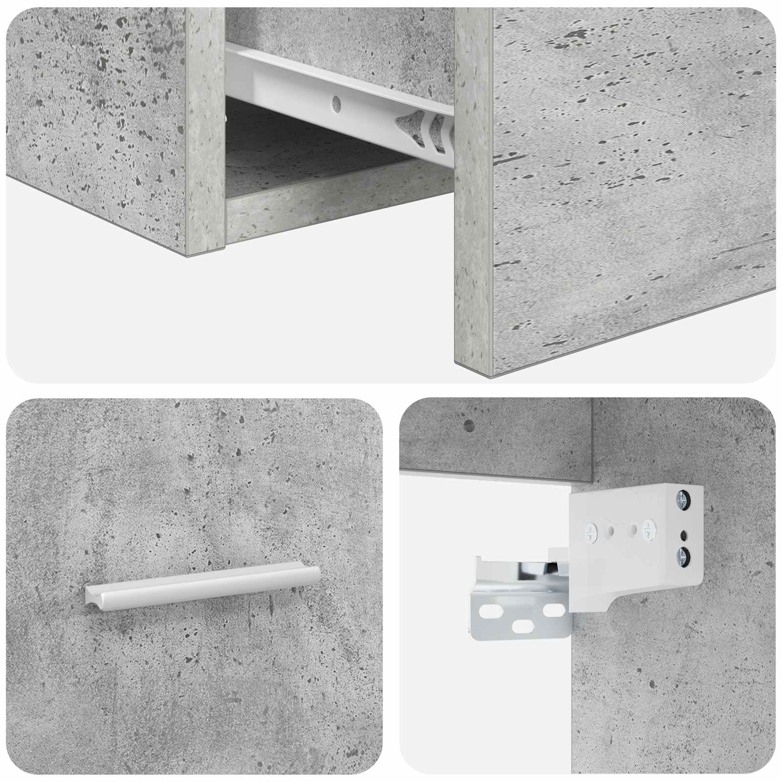 Umivaonik s policom Betonska siva 49,5 x 41 x 64,5 cm
