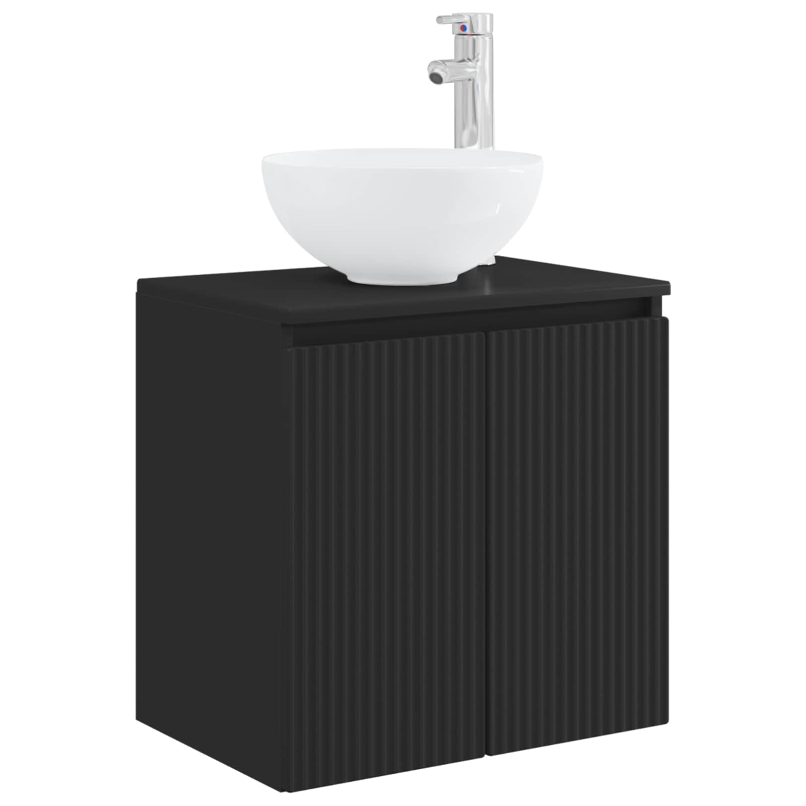 Umivaonik s policom Crna 49,5 x 41 x 64,5 cm Konstruirano drvo
