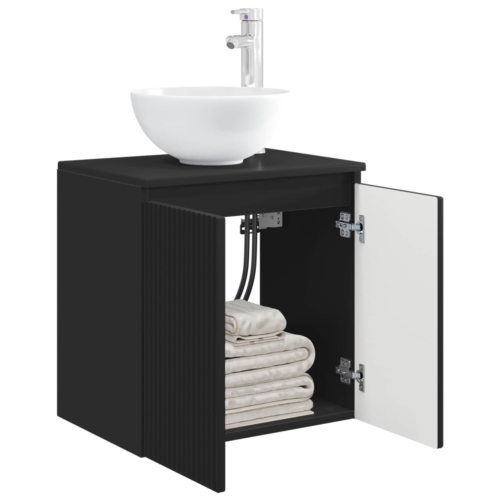 Umivaonik s policom Crna 49,5 x 41 x 64,5 cm Konstruirano drvo