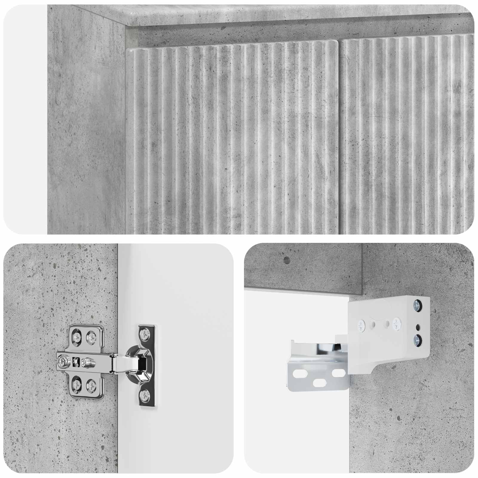Umivaonik s policom Betonska siva 49,5 x 41 x 64,5 cm