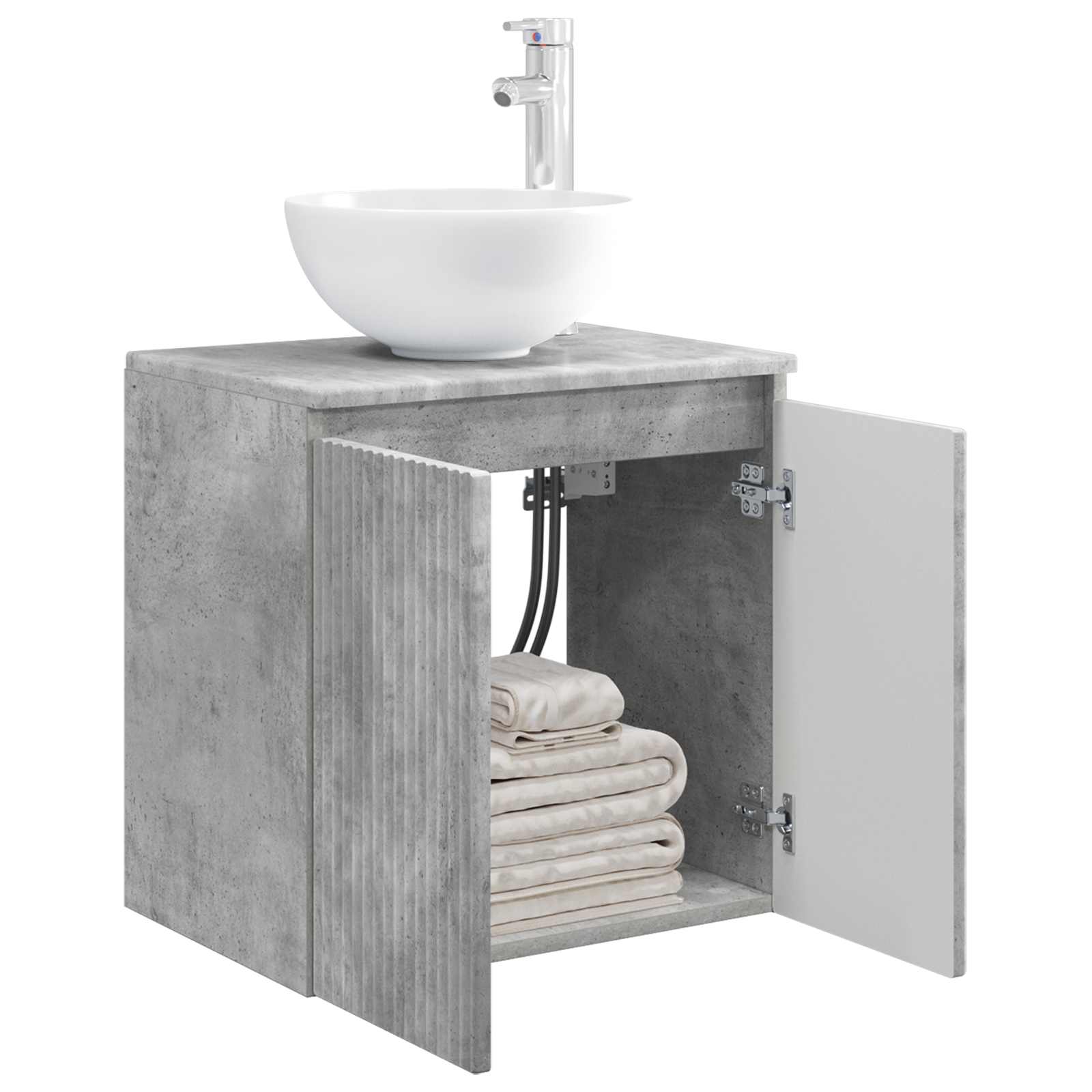 Umivaonik s policom Betonska siva 49,5 x 41 x 64,5 cm