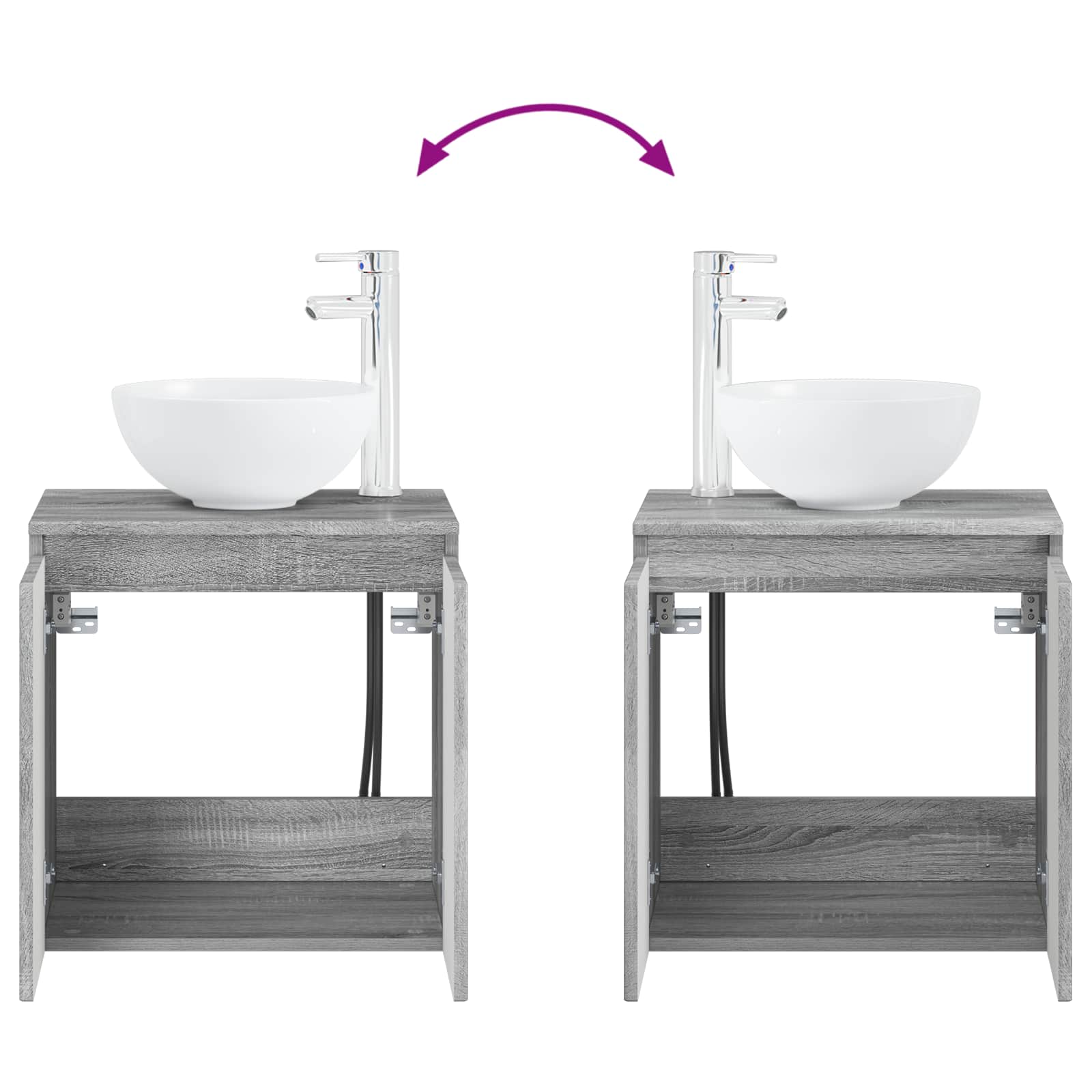Umivaonik s policom Siva Sonoma 49,5 x 41 x 64,5 cm