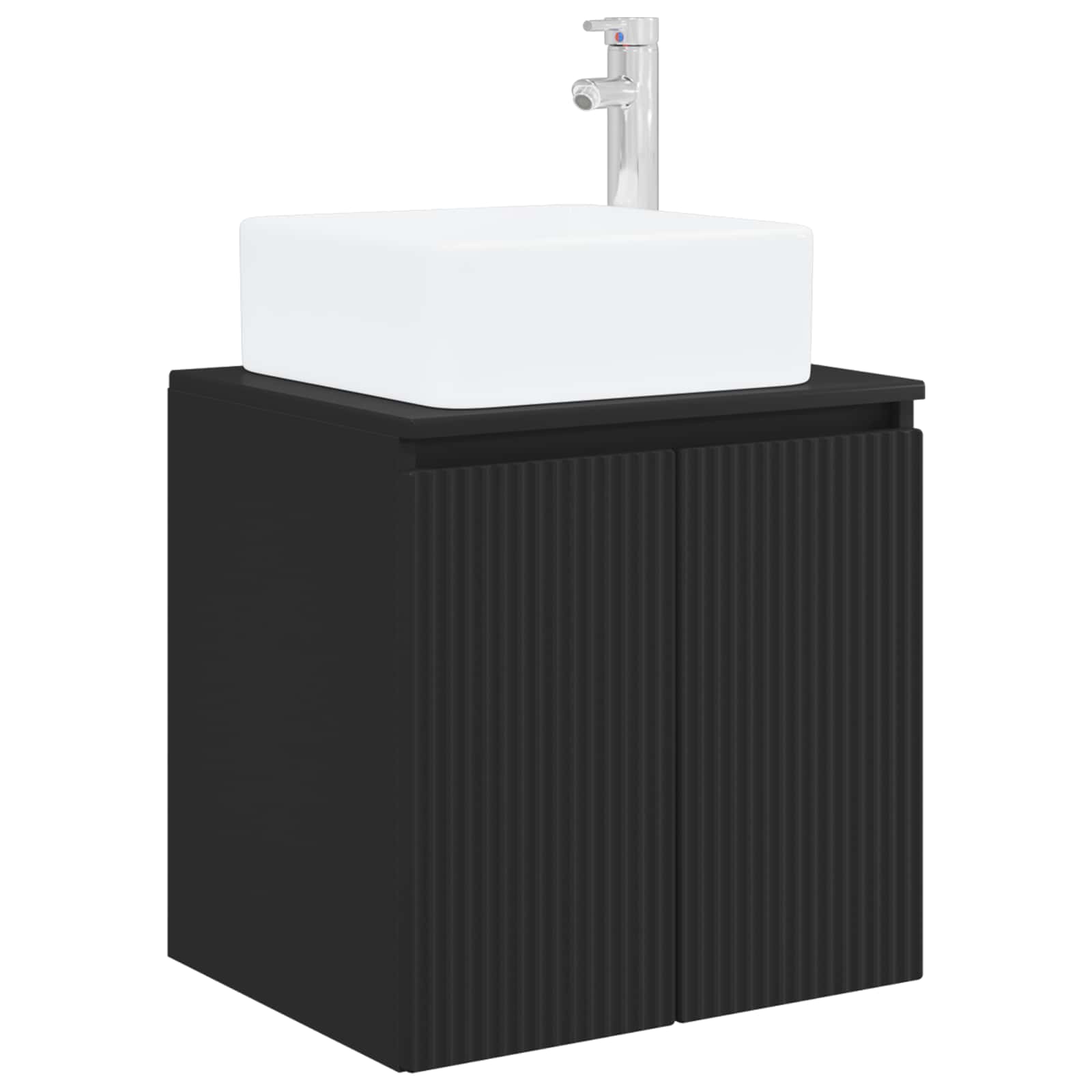 Umivaonik s policom Crna 49,5 x 41 x 63 cm Konstruirano drvo