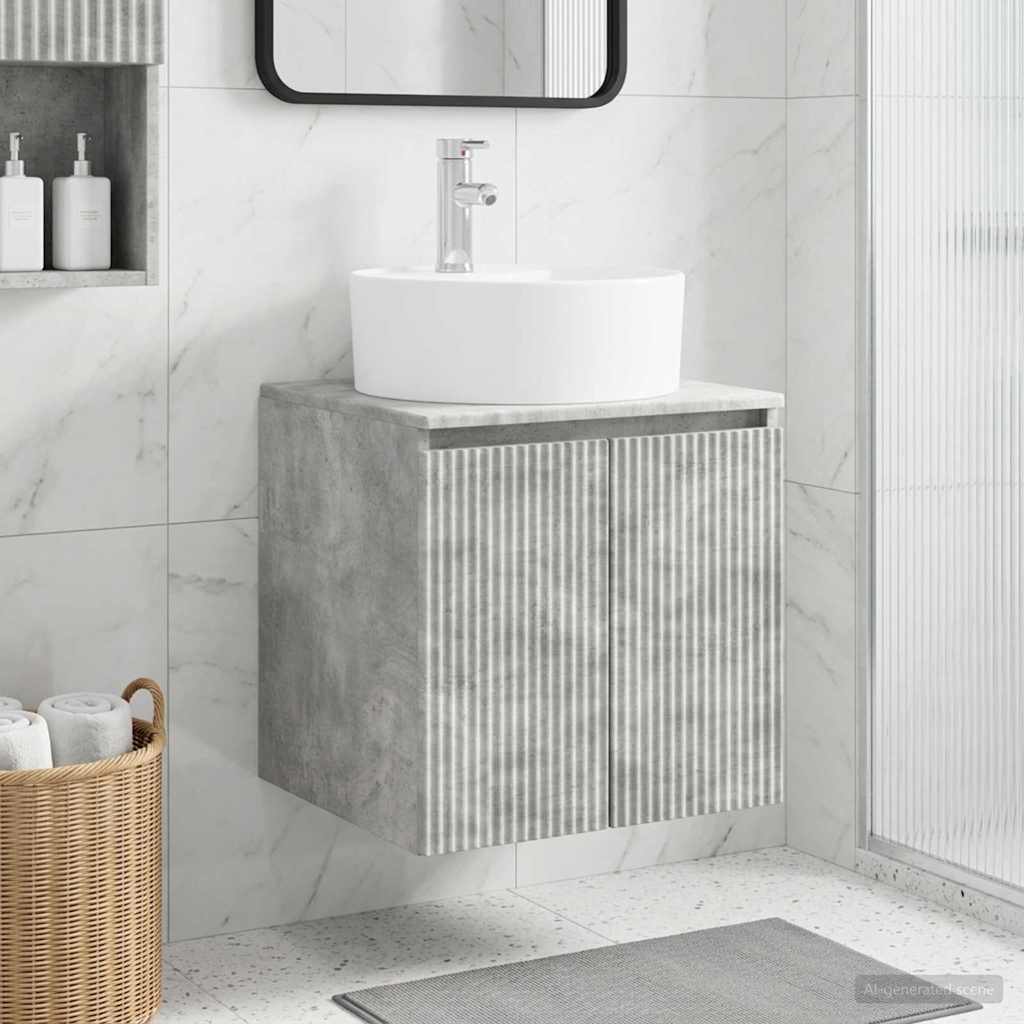 Umivaonik s policom Betonska siva 49,5 x 44,5 x 65 cm