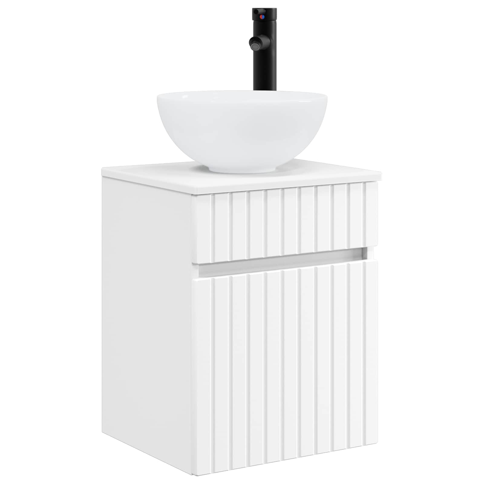 Umivaonik s policom za zid Bijela 39 x 35 x 63 cm