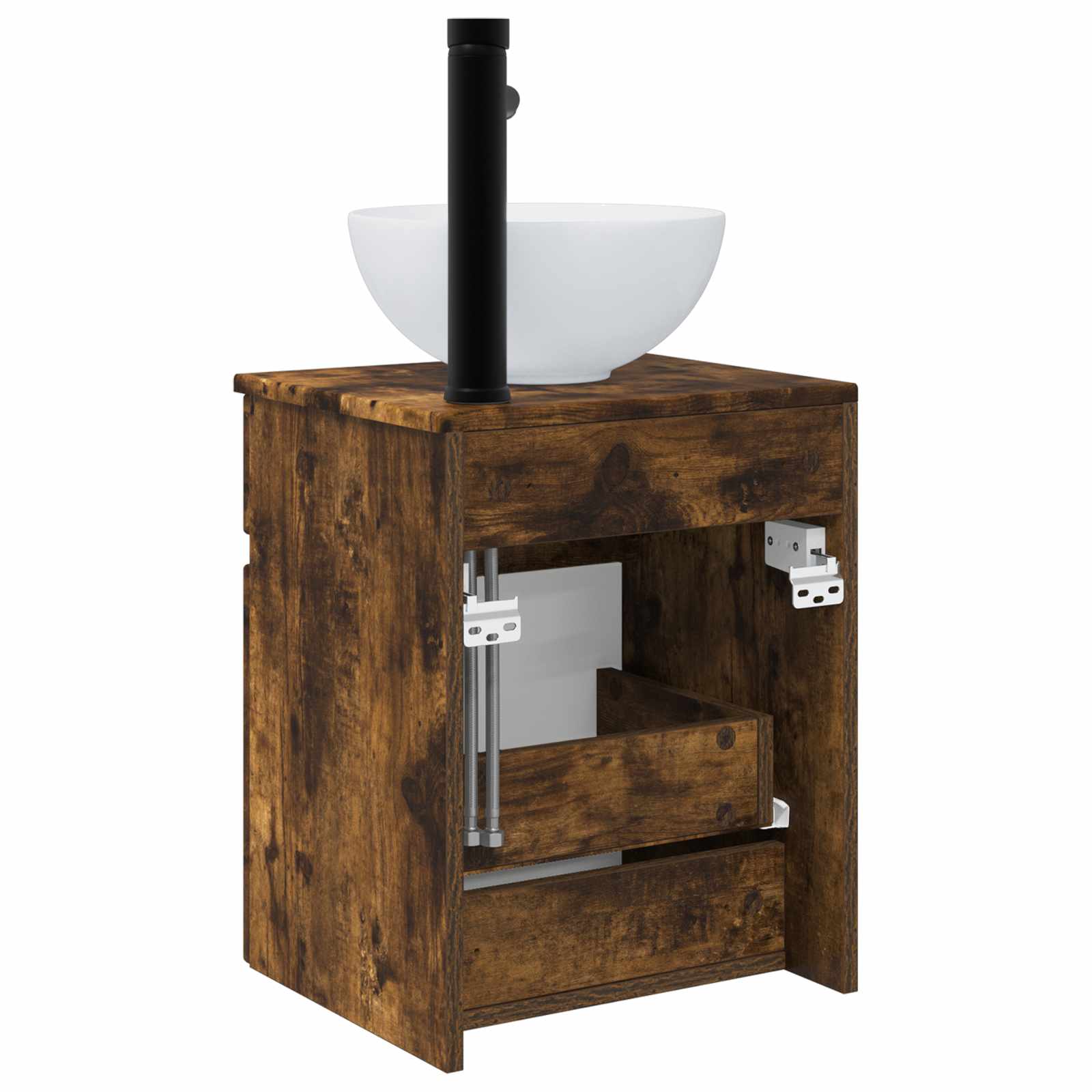 Umivaonik s policom za zid Dimljeni hrast 39 x 35 x 63 cm