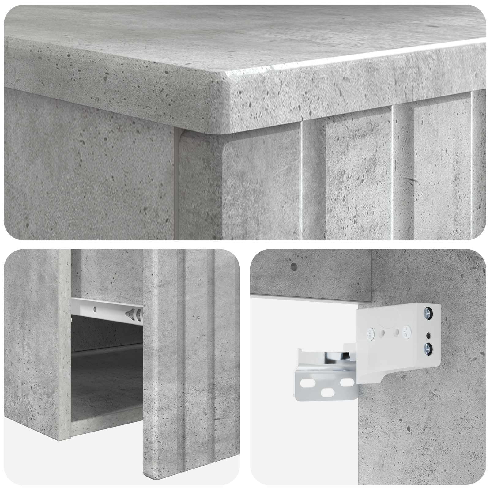 Umivaonik s policom za zid Betonska siva 39 x 41 x 64,5 cm