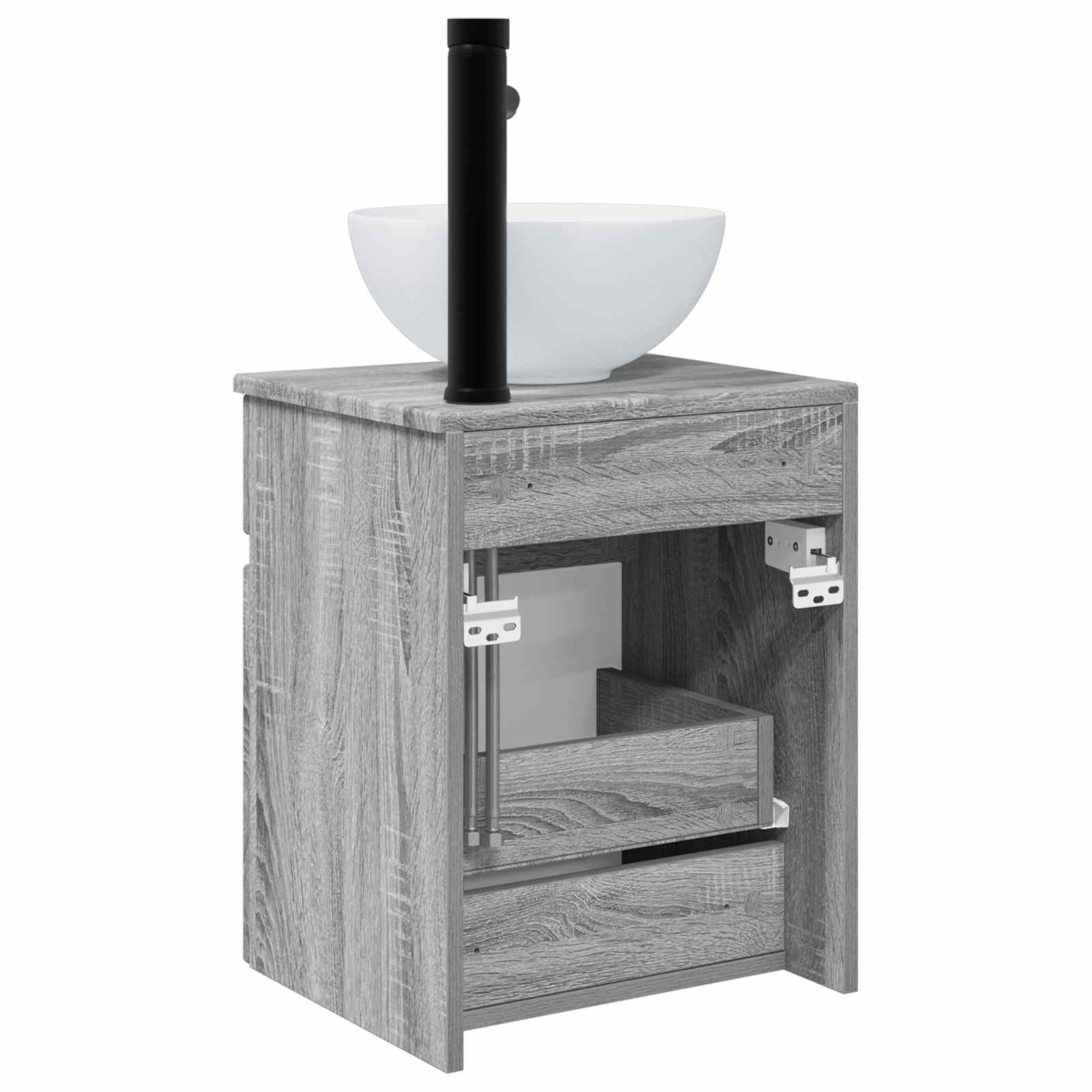 Umivaonik s policom za zid Siva Sonoma 39 x 41 x 64,5 cm