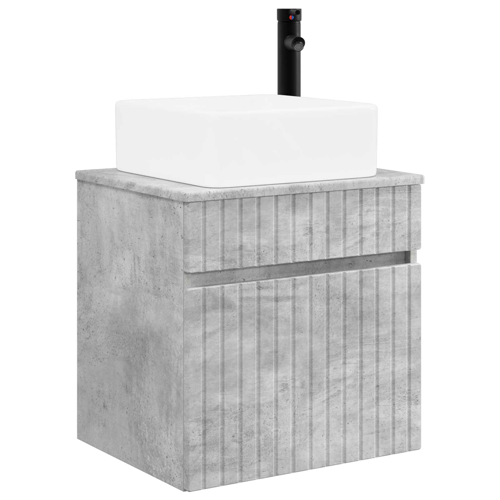 Umivaonik s policom za zid Betonska siva 49 x 41 x 63 cm
