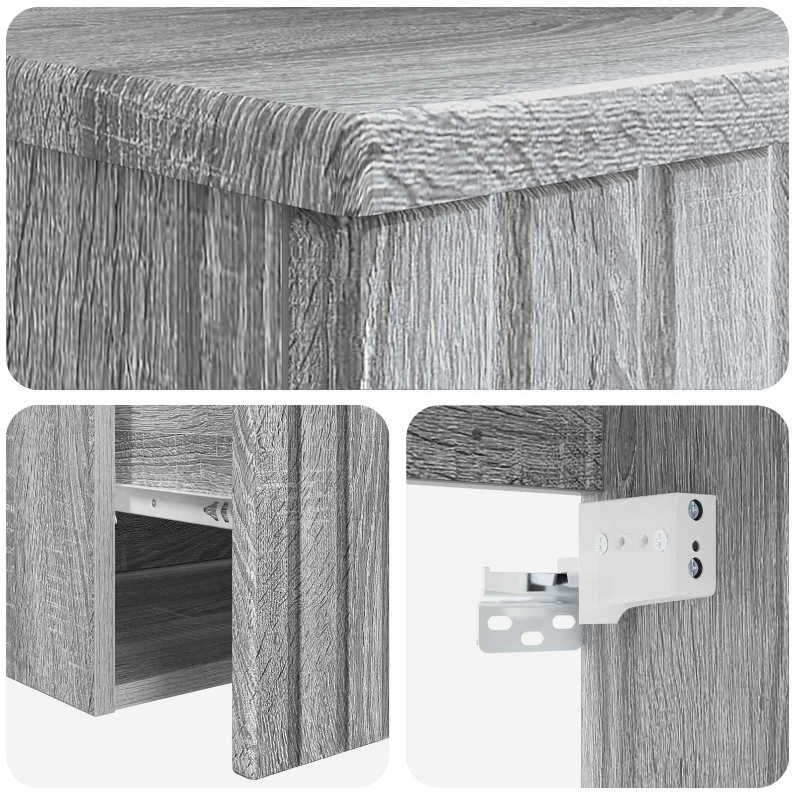Umivaonik s policom za zid Siva Sonoma 49 x 41 x 63 cm