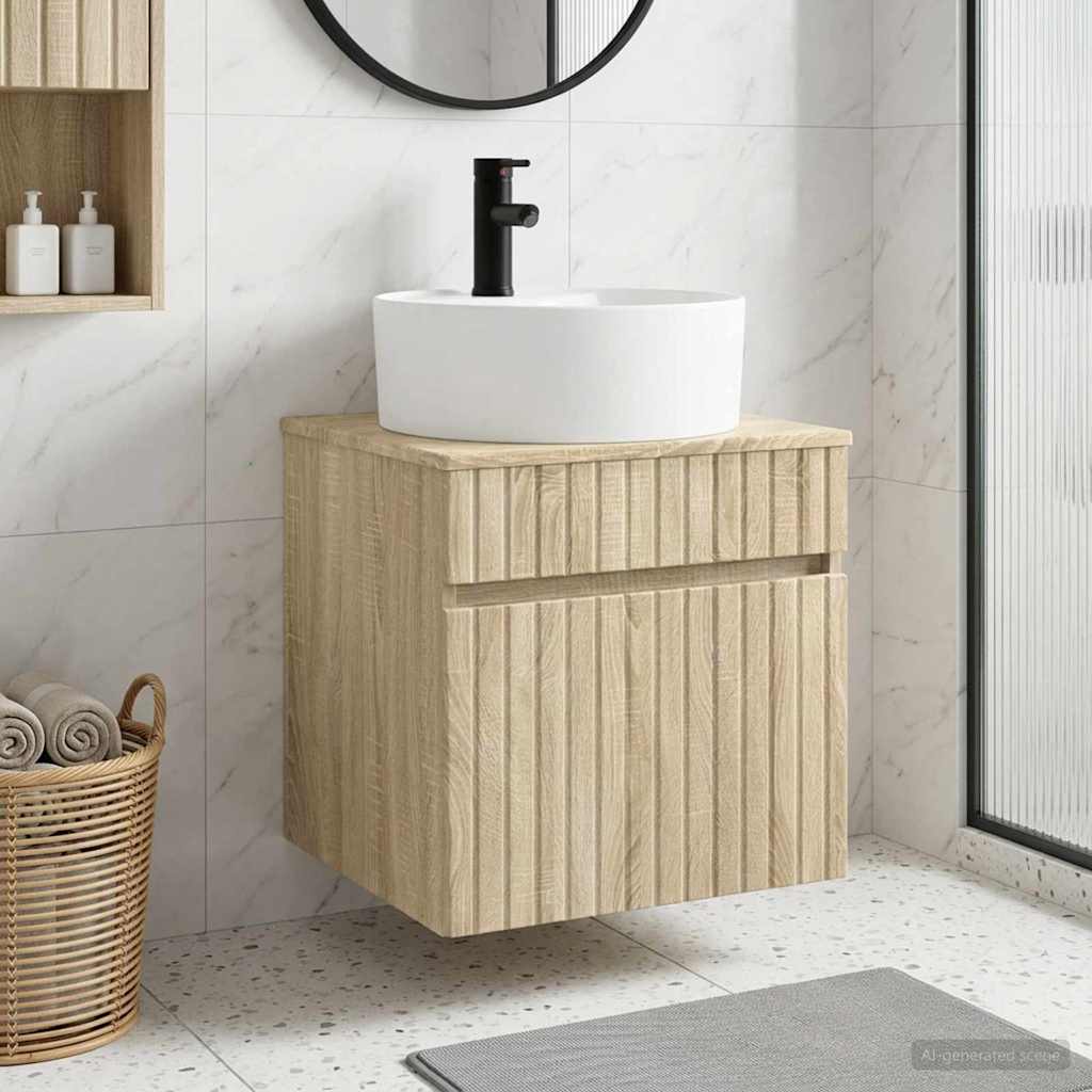 Umivaonik s policom za zid Hrast sonoma 49 x 44,5 x 65 cm