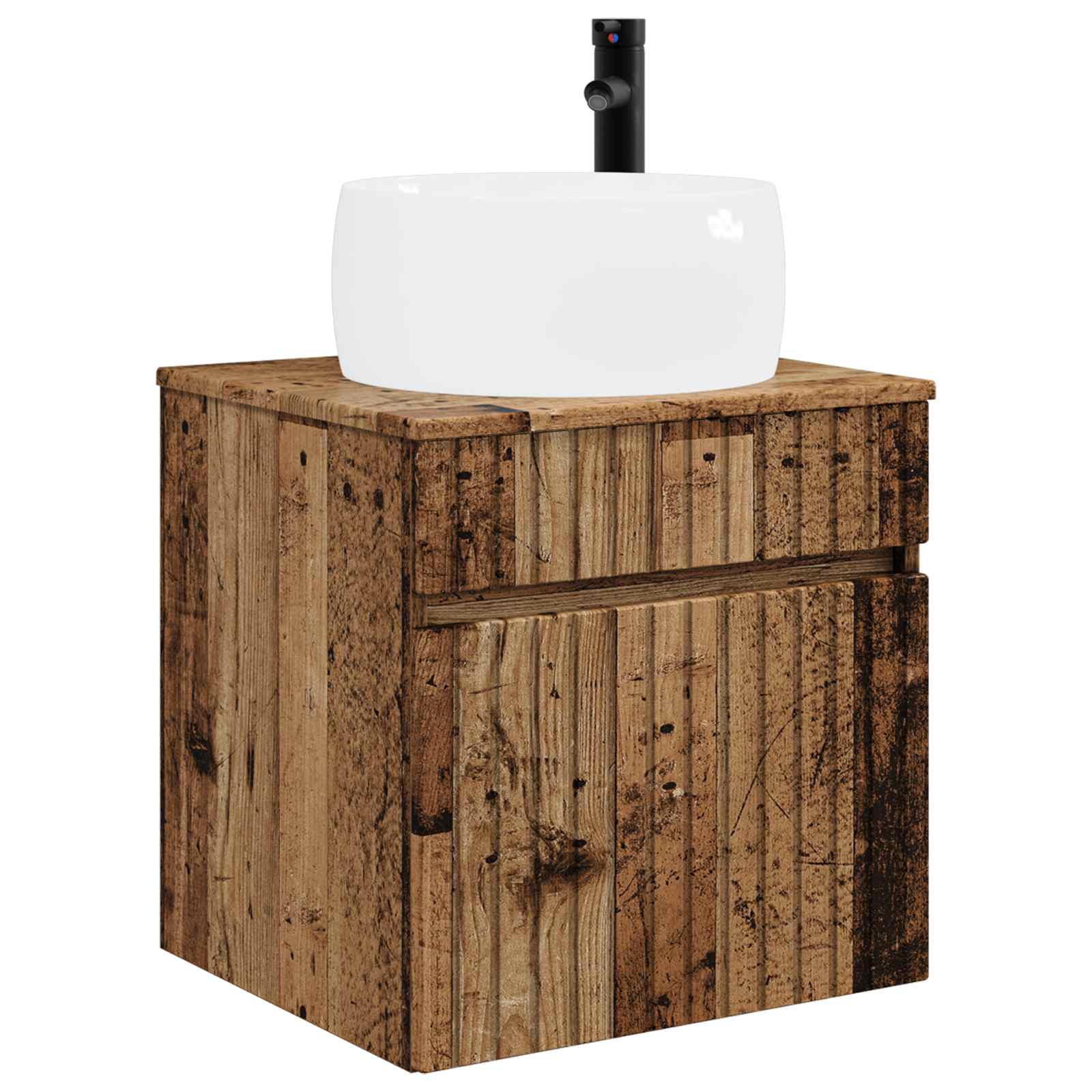 Umivaonik s policom za zid Staro drvo 49 x 44,5 x 66 cm
