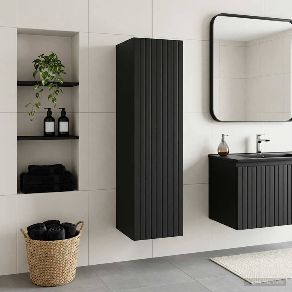 Ormar za Kupaonicu na Zidu Crna 33 x 34,5 x 100 cm