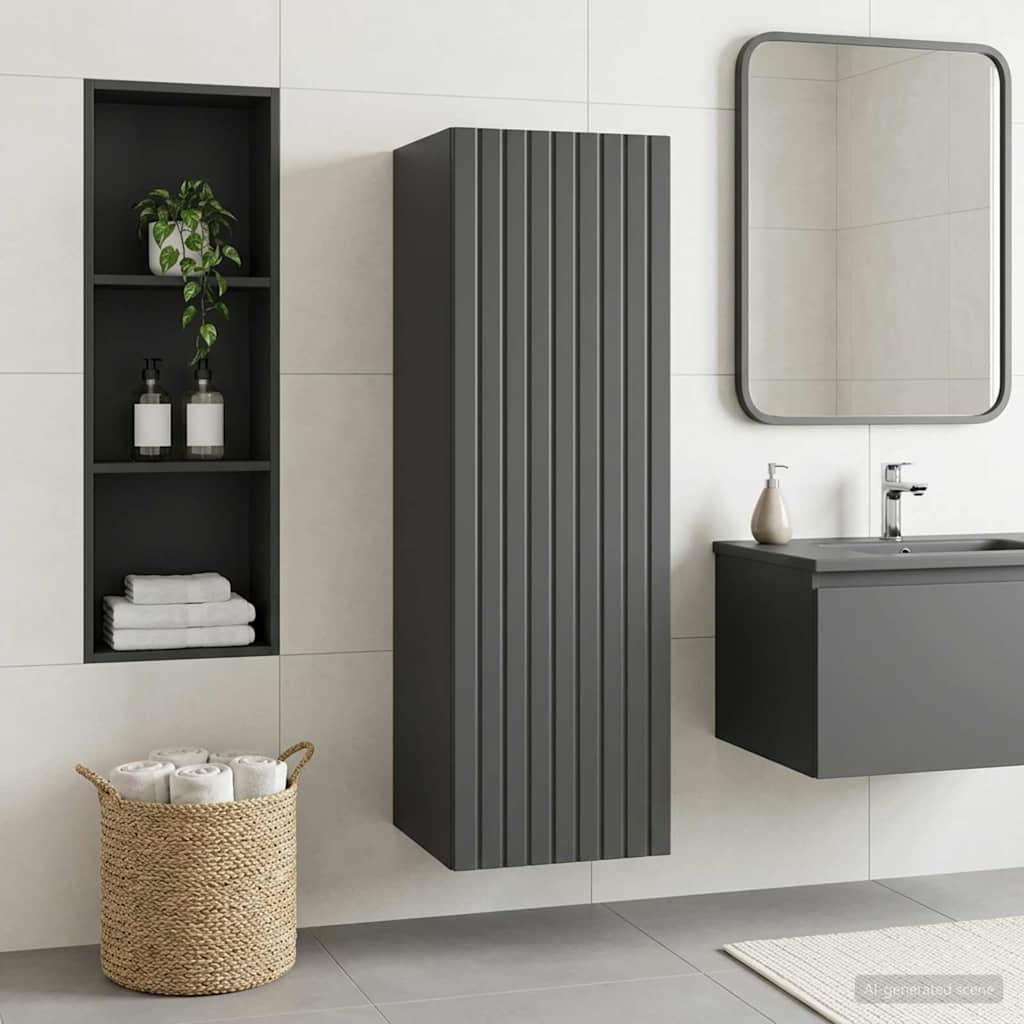 Ormar za Kupaonicu na Zidu Crna 33 x 34,5 x 60 cm
