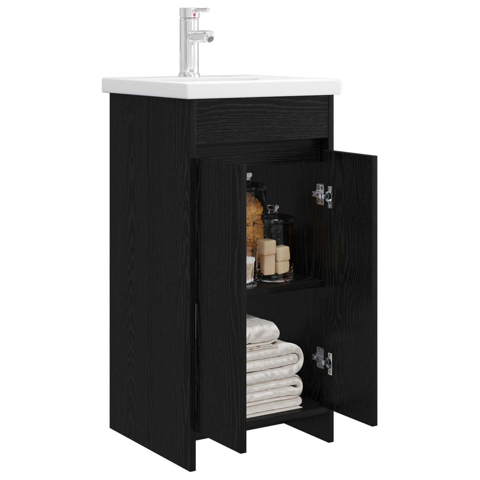 Kupaonski umivaonik s sudoperom Crni hrast 42 x 40 x 84,5 cm