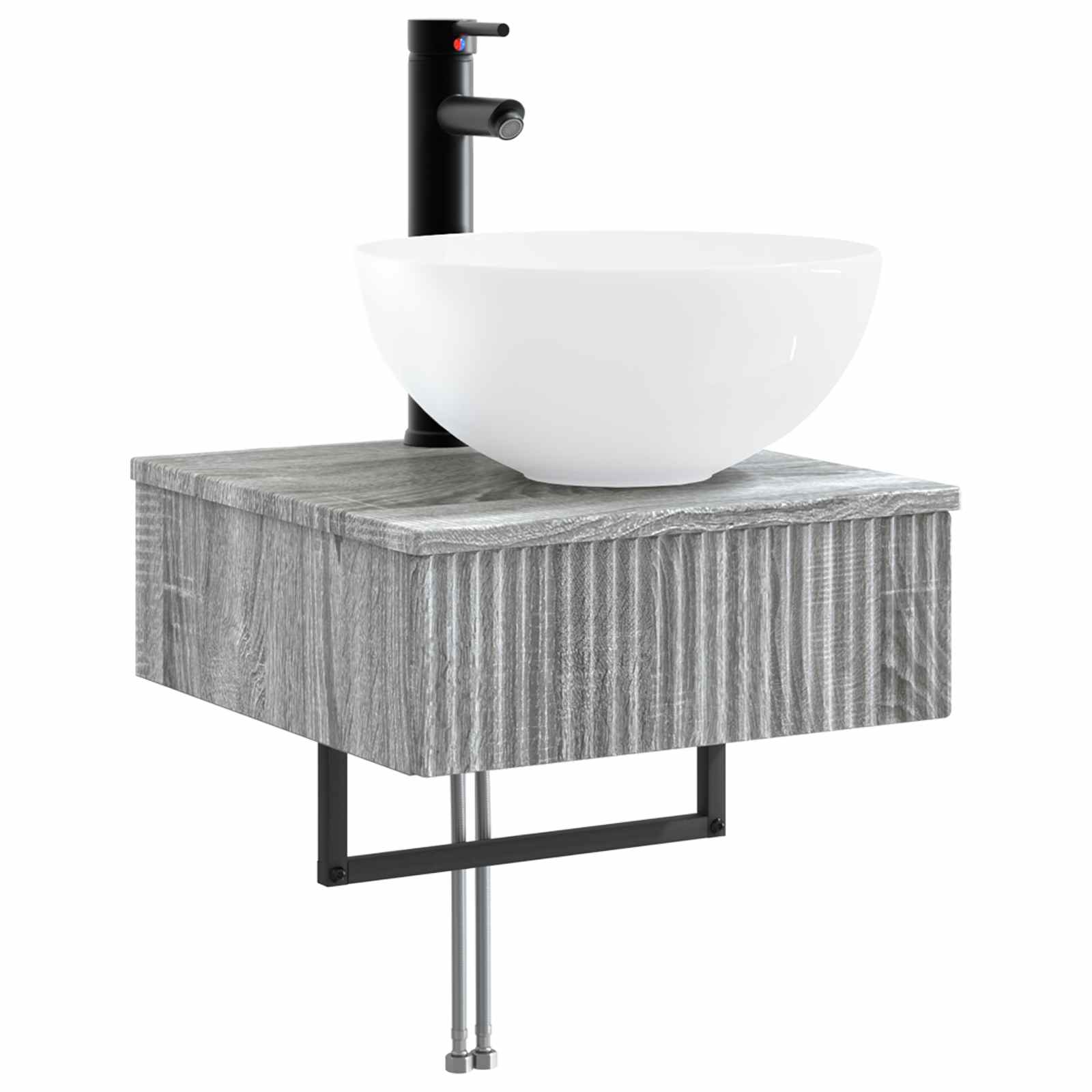 Set ormarića za kupaonicu 5 pcs Siva Sonoma 43 x 16 x 62,5 cm