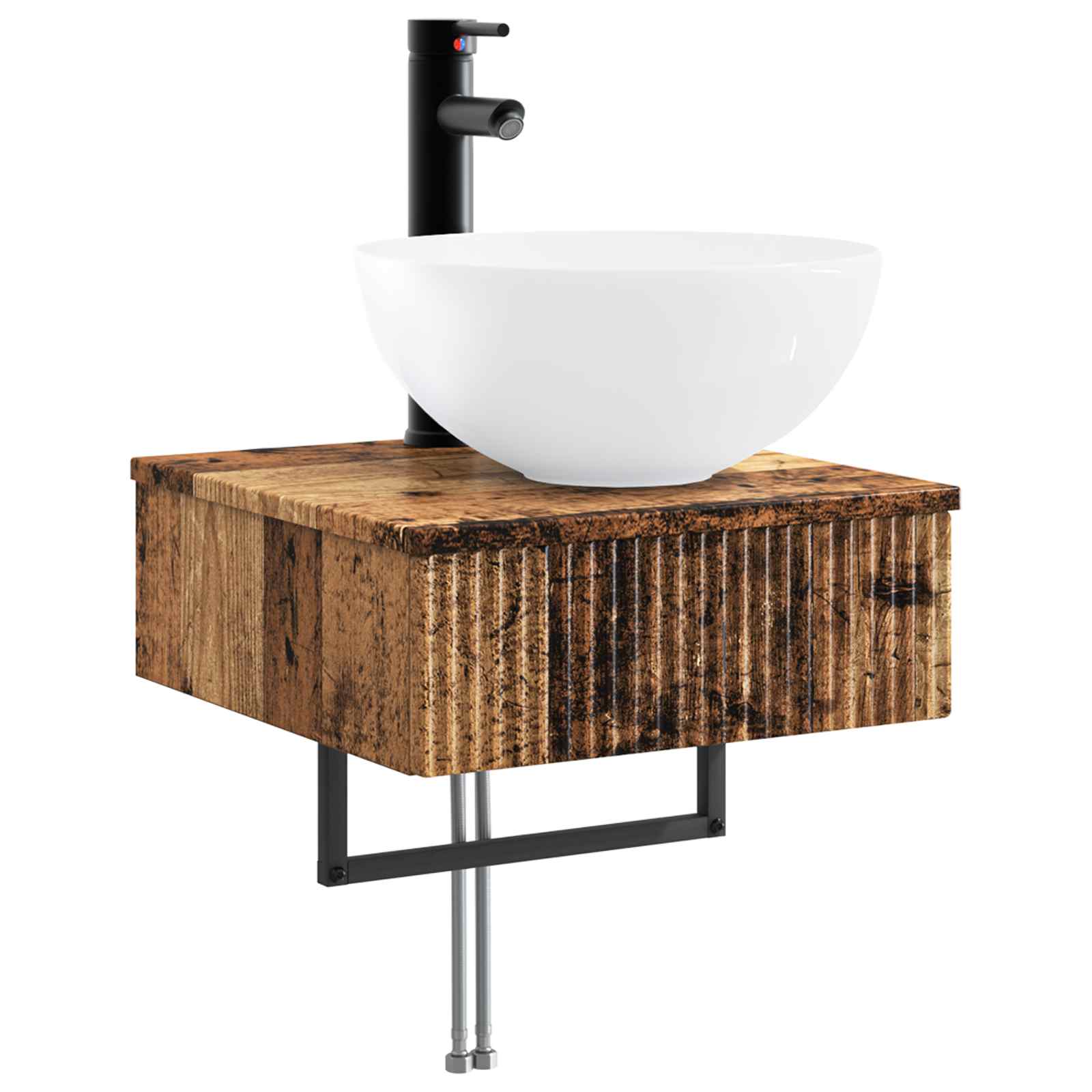 Set ormarića za kupaonicu 5 pcs Staro drvo 43 x 11,5 x 60,5 cm
