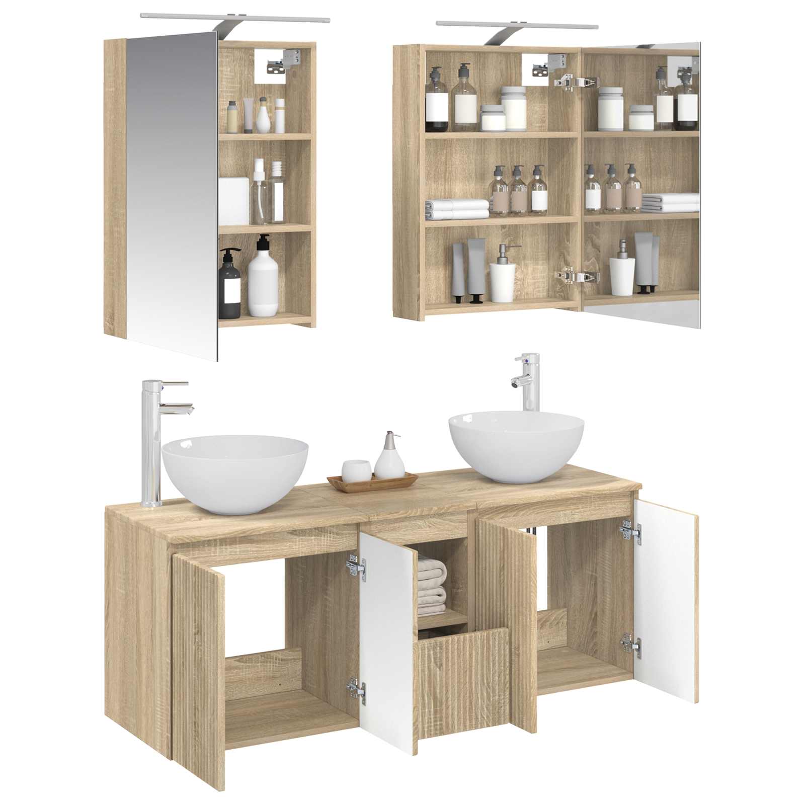 Set ormarića za kupaonicu 5 pcs Hrast sonoma 50 x 14,5 x 70 cm