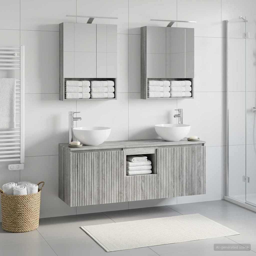 Set ormarića za kupaonicu 5 pcs Siva Sonoma 50 x 14,5 x 70 cm