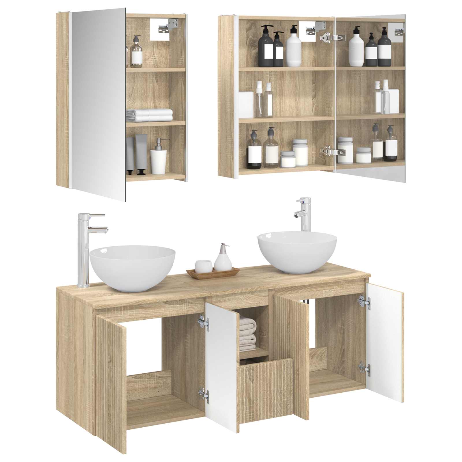 Set ormarića za kupaonicu 5 pcs Hrast sonoma 53 x 15,5 x 70 cm