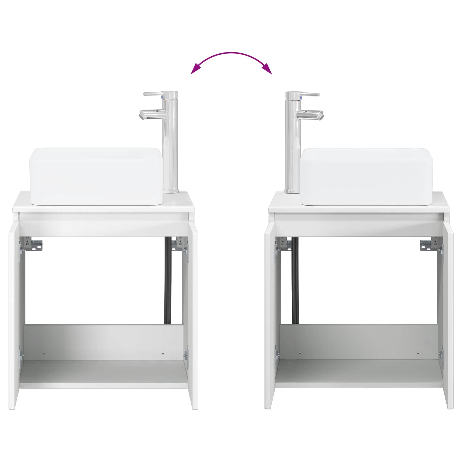 Set ormarića za kupaonicu 4 pcs Bijela 100 x 14,5 x 70 cm