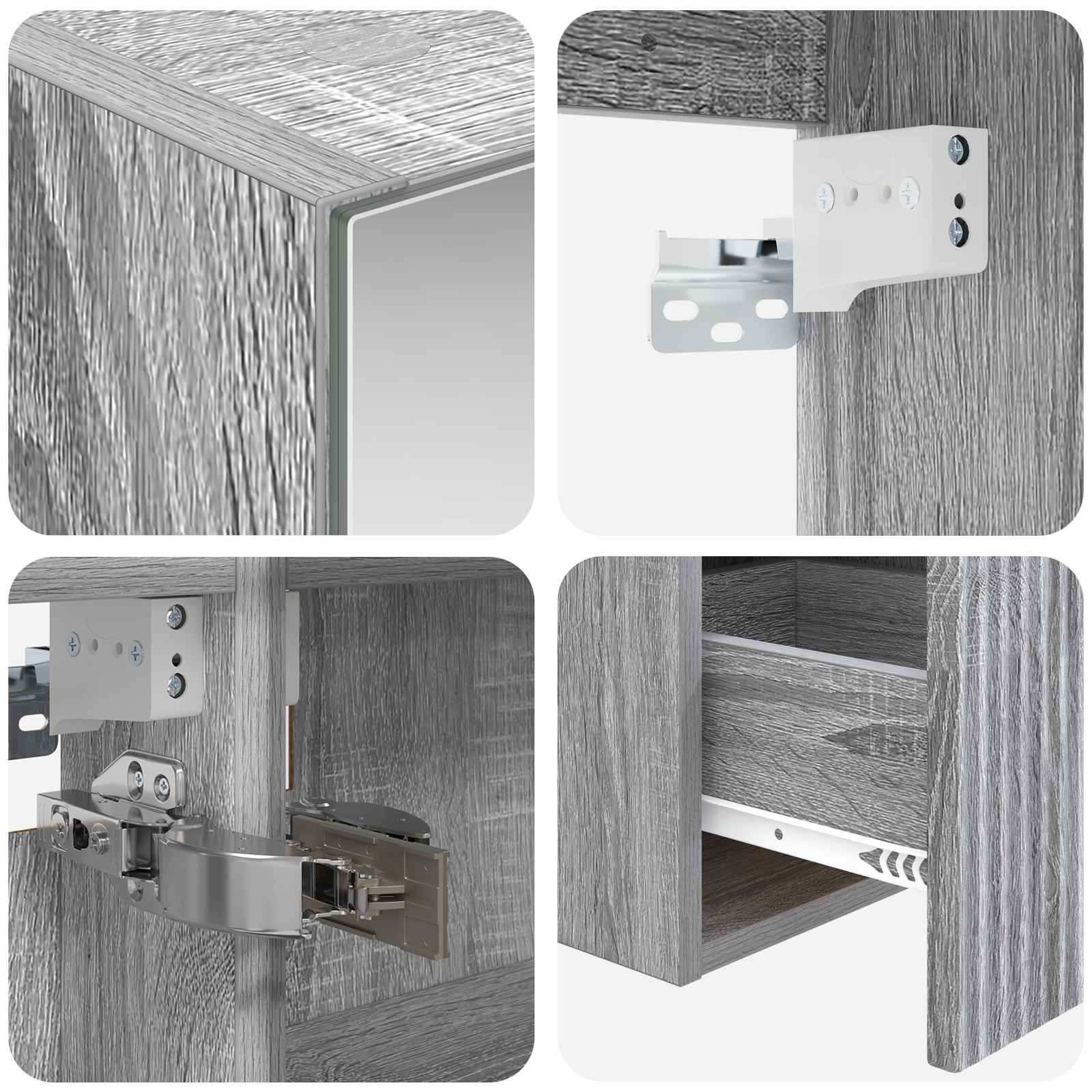 Set ormarića za kupaonicu 5 pcs Siva Sonoma Konstruirano drvo