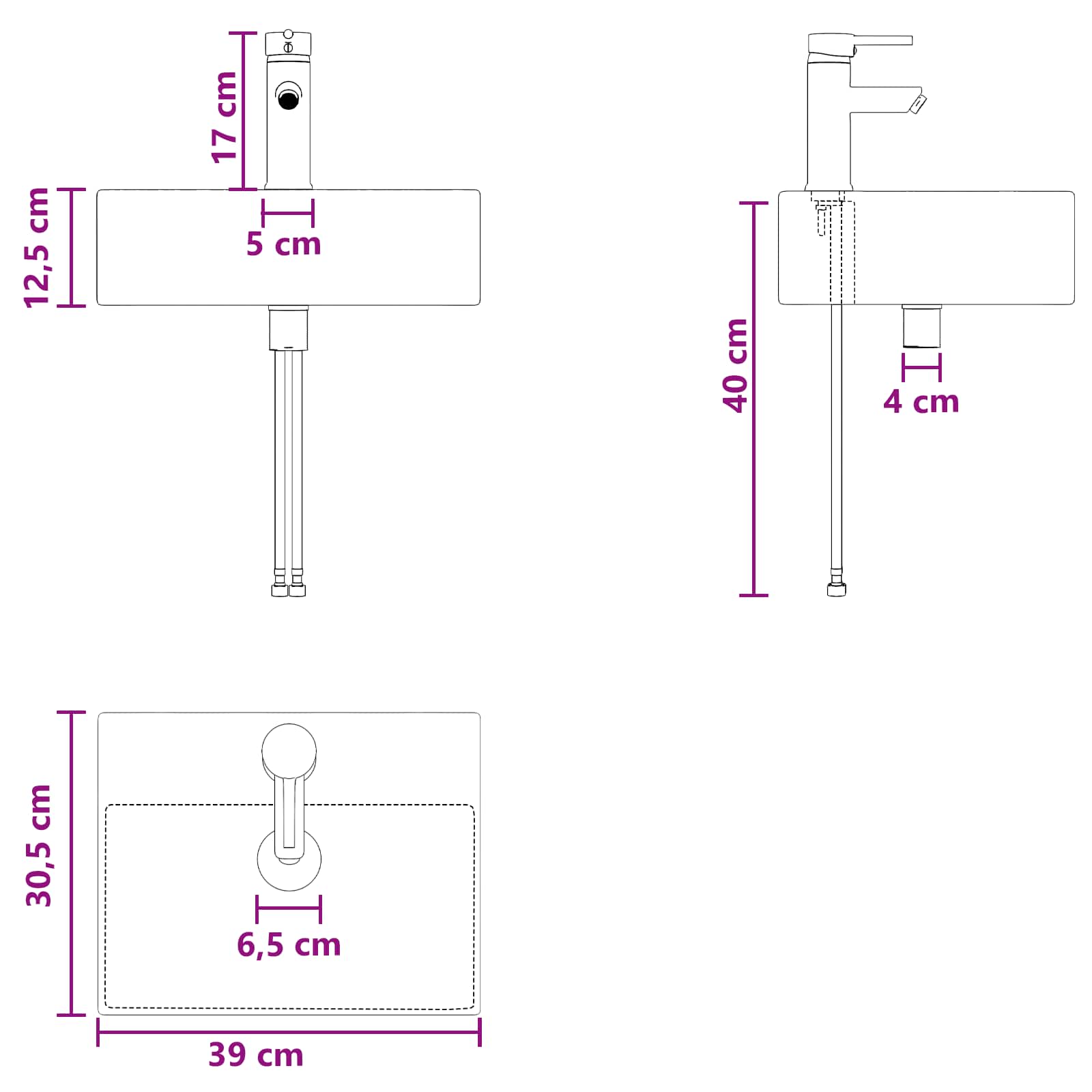 Set ormarića za kupaonicu 5 pcs Siva Sonoma Konstruirano drvo