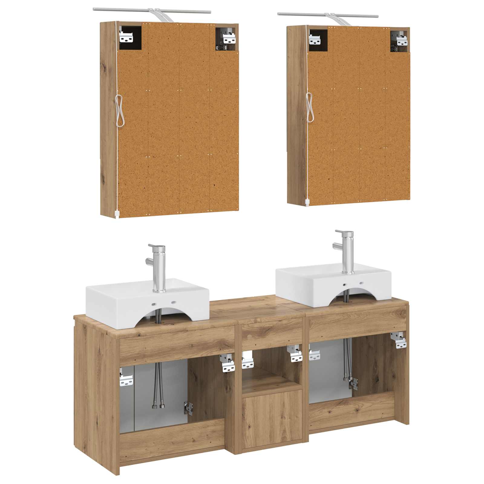 Set ormarića za kupaonicu 5 pcs Hrast artisan Konstruirano drvo