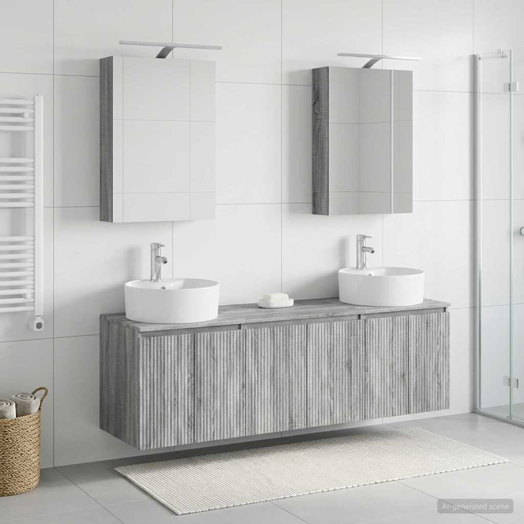 Set ormarića za kupaonicu 5 pcs Siva Sonoma Konstruirano drvo