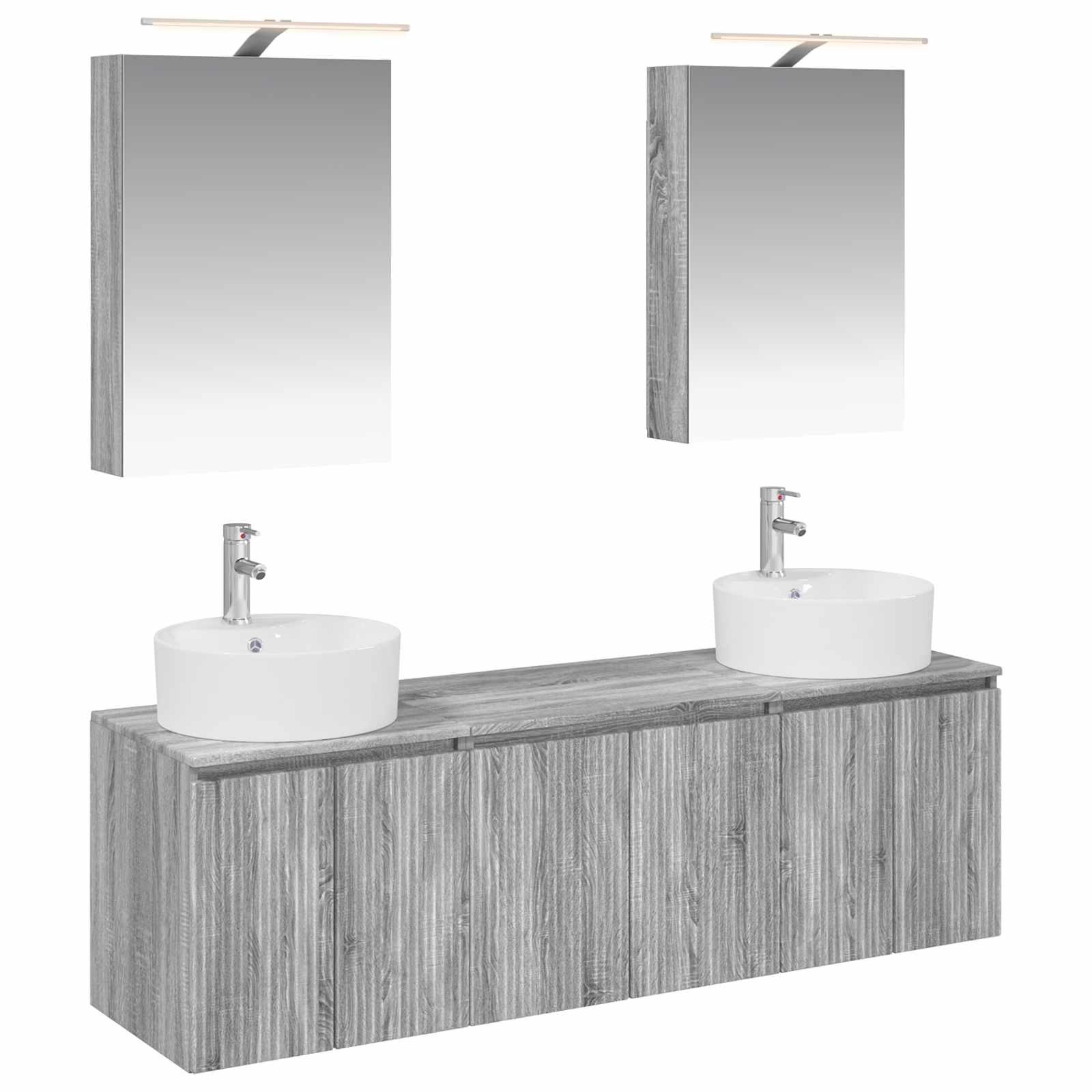 Set ormarića za kupaonicu 5 pcs Siva Sonoma Konstruirano drvo