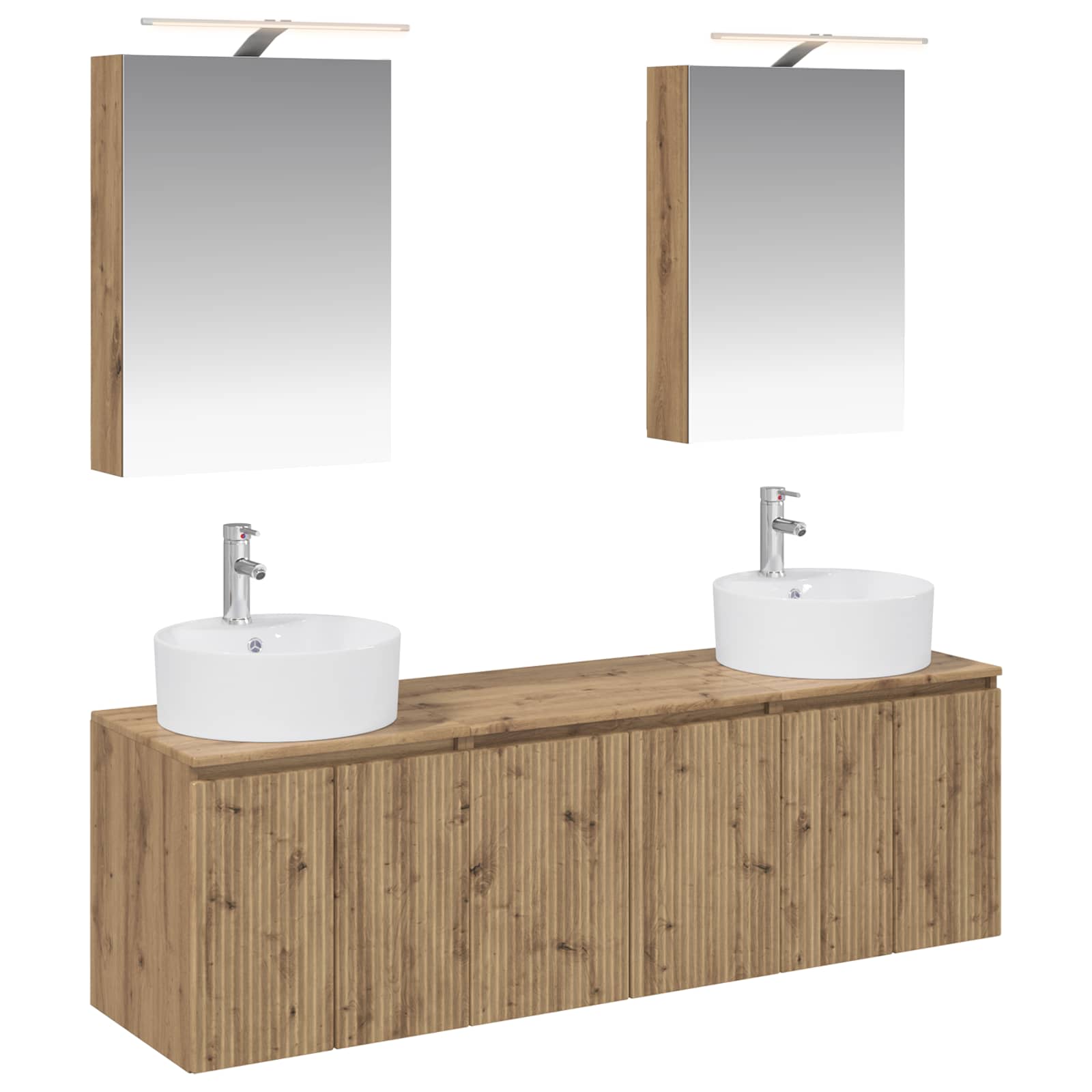 Set ormarića za kupaonicu 5 pcs Hrast artisan Konstruirano drvo